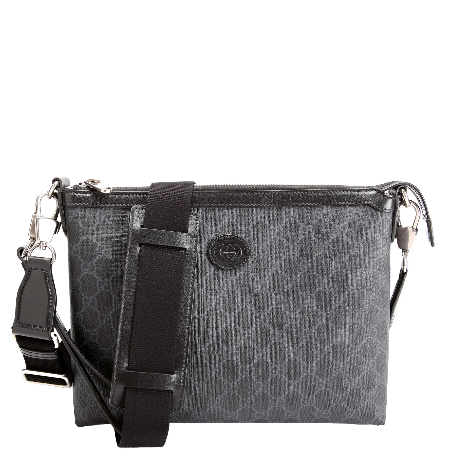 726833 GG Supreme Interlocking G Messenger Bag Black