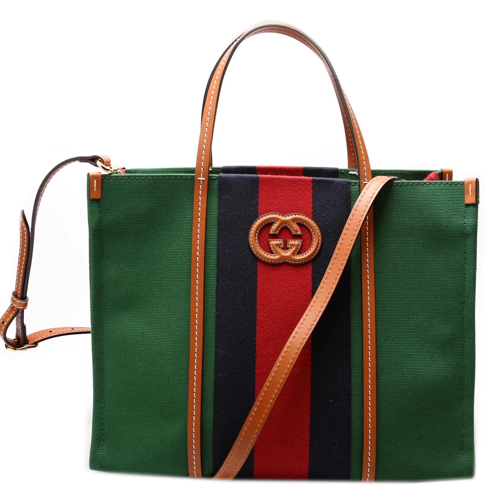 727721 Small Interlocking G Web Tote - Image 5