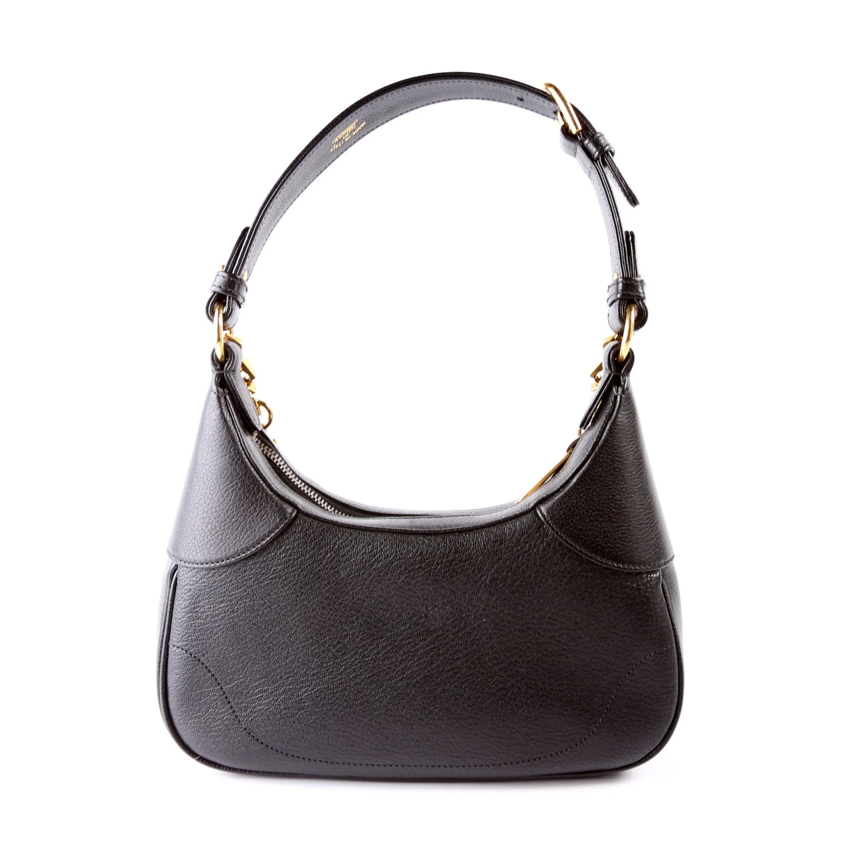 731817 Aphrodite Leather Small Shoulder Bag Black - Image 2