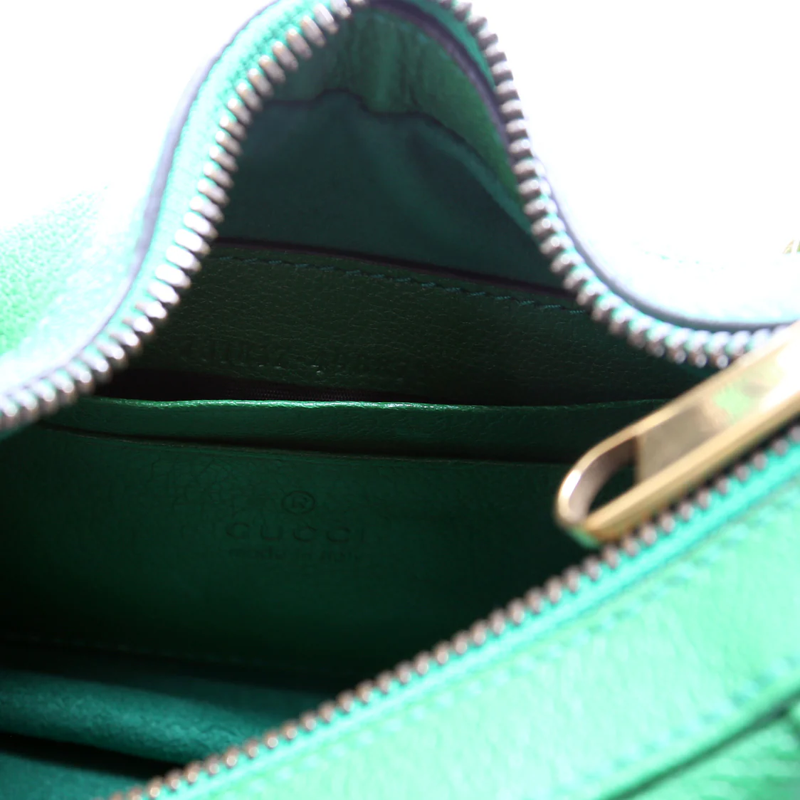 731817 Aphrodite Leather Small Shoulder Bag Green - Image 9