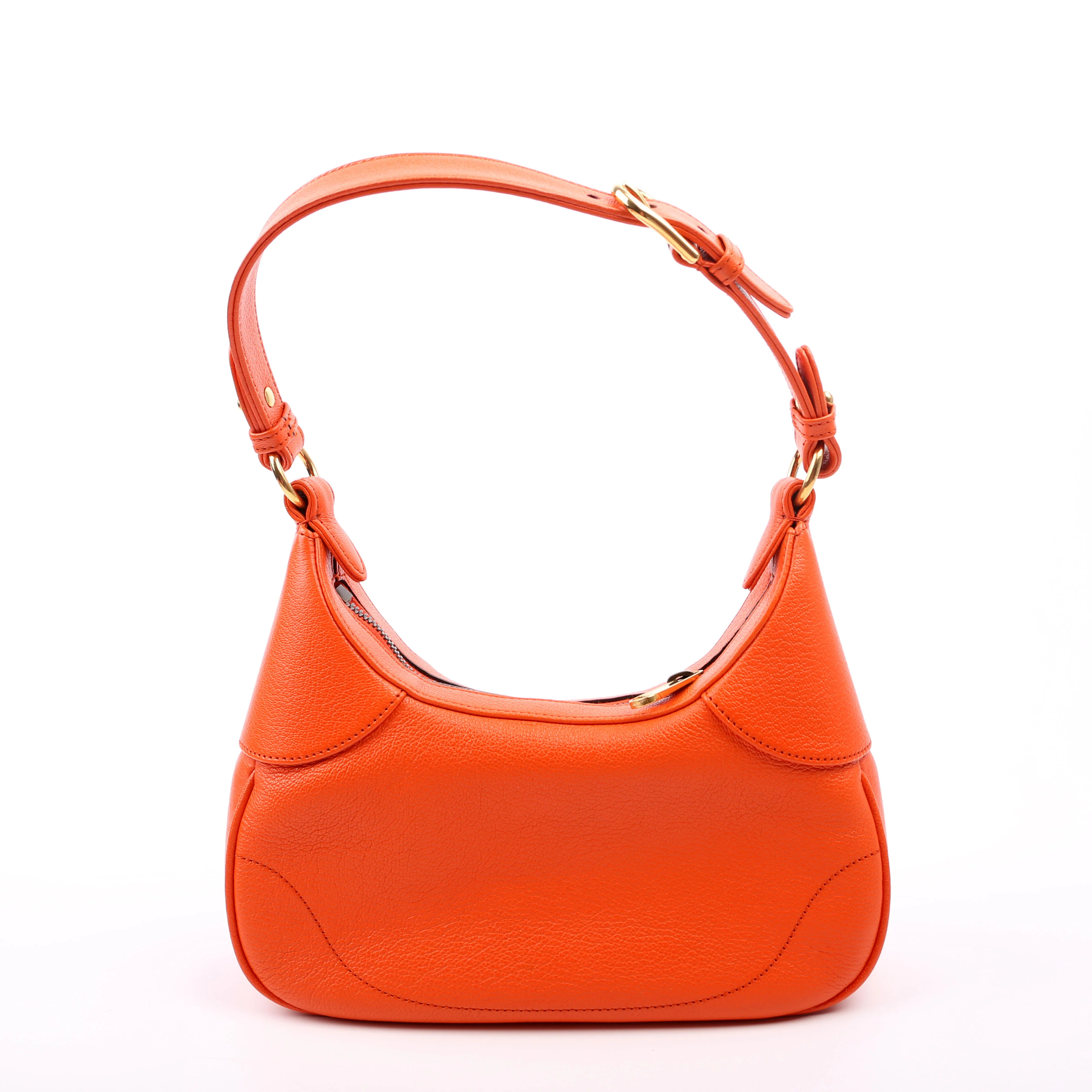 731817 Aphrodite Leather Small Shoulder Bag Orange - Image 3