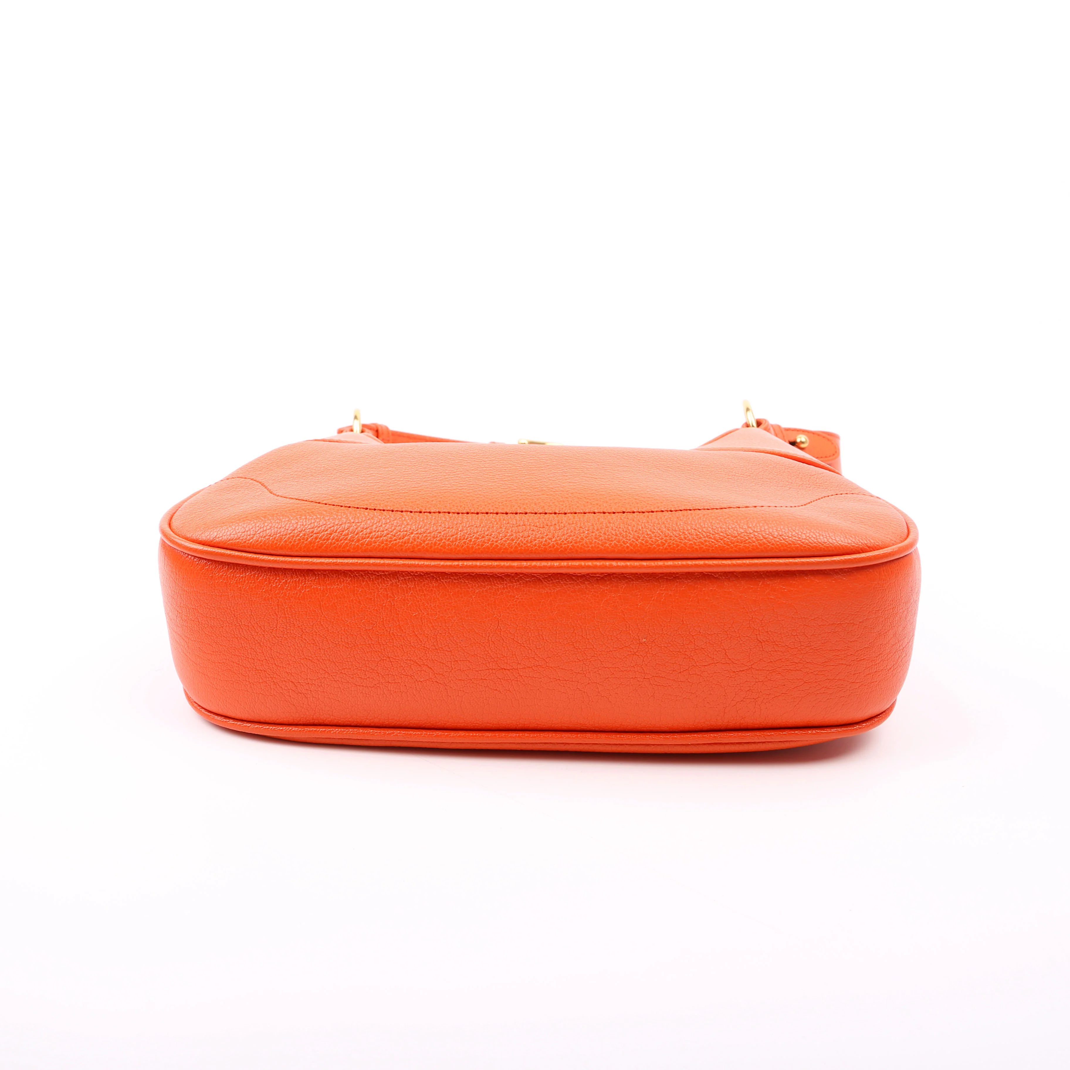 731817 Aphrodite Leather Small Shoulder Bag Orange - Image 4