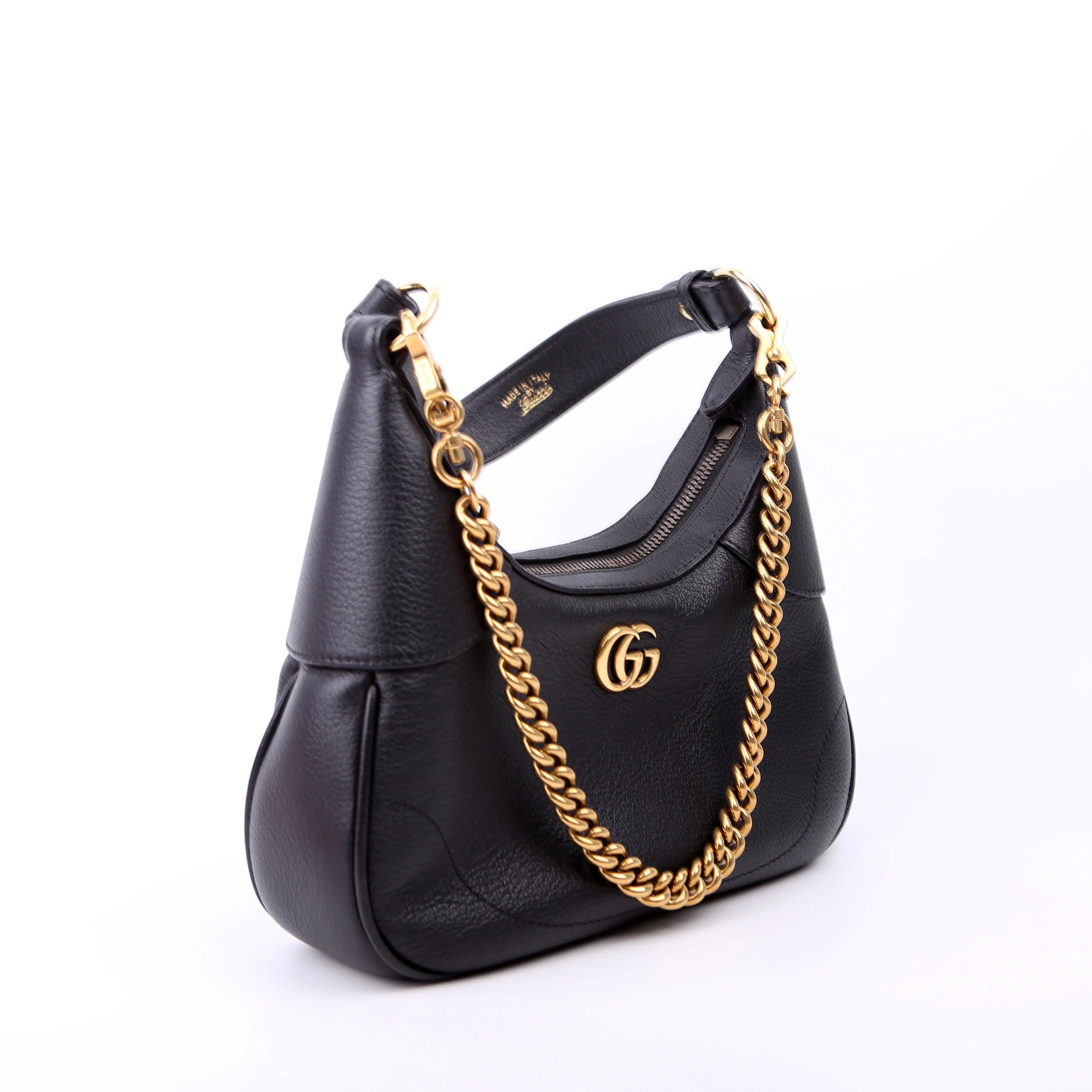731817 Aphrodite Leather Small Shoulder Black - Image 2