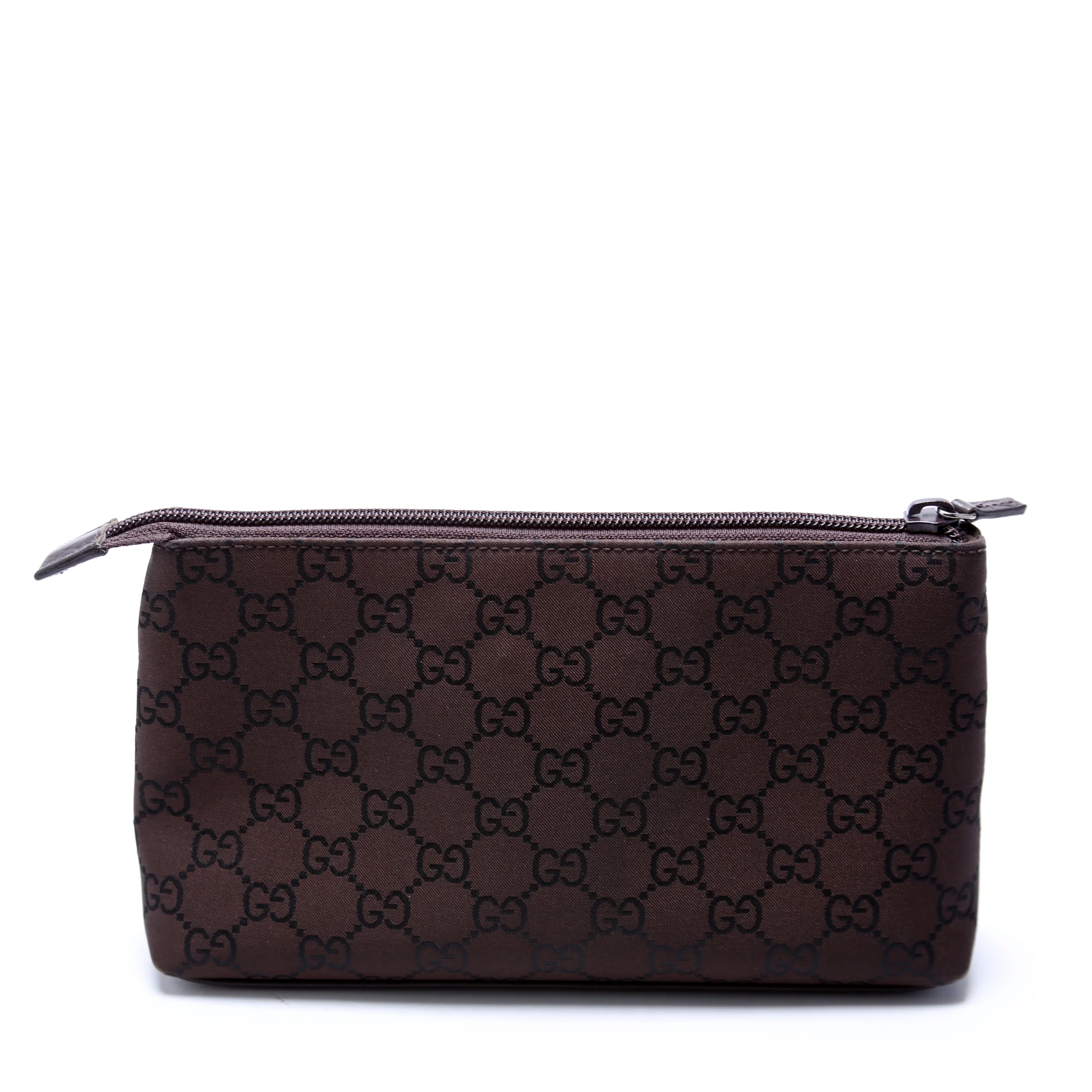 73273 GG Nylon Small Cosmetic Pouch Brown - Image 3