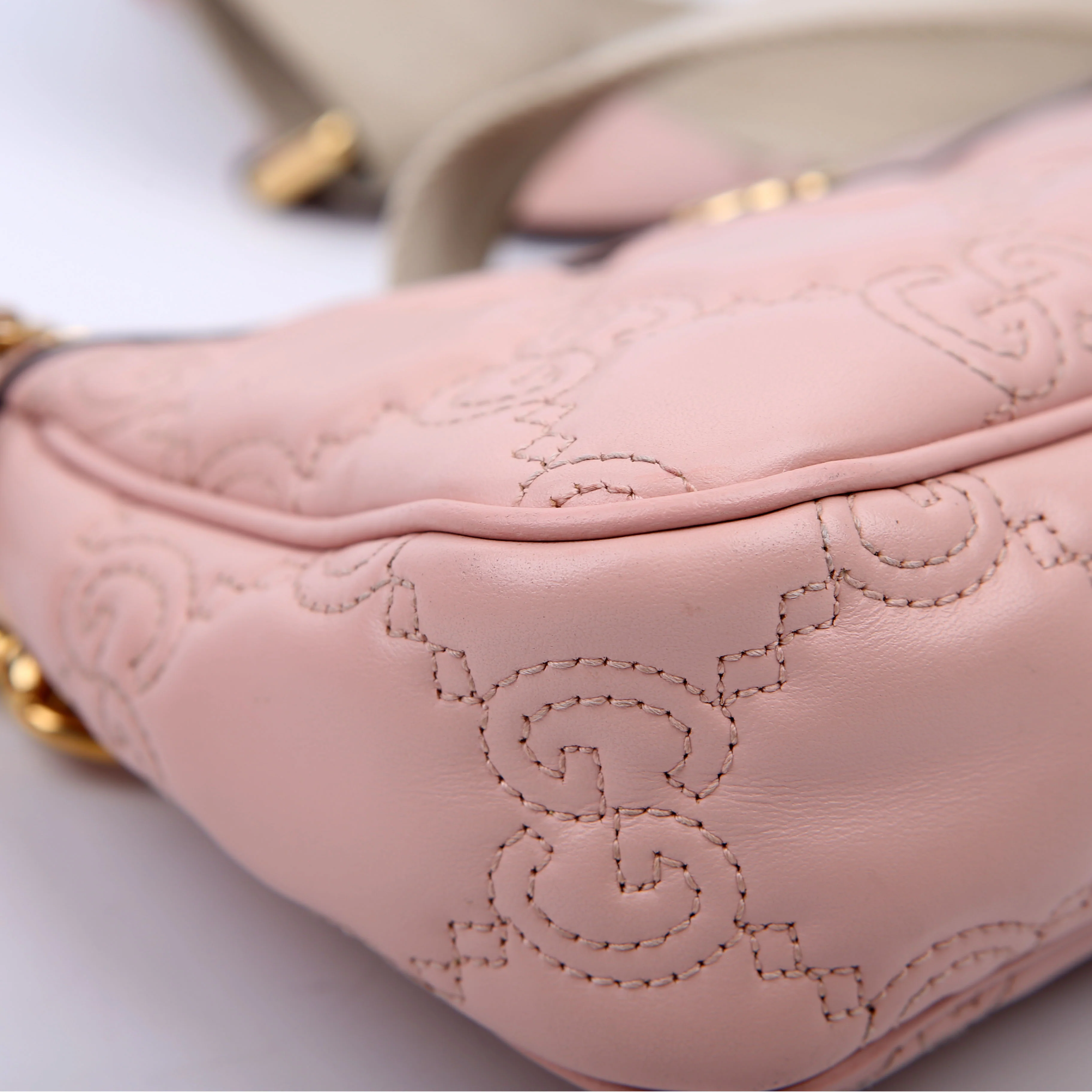 735049 GG Leather Shoulder Bag Pink - Image 5