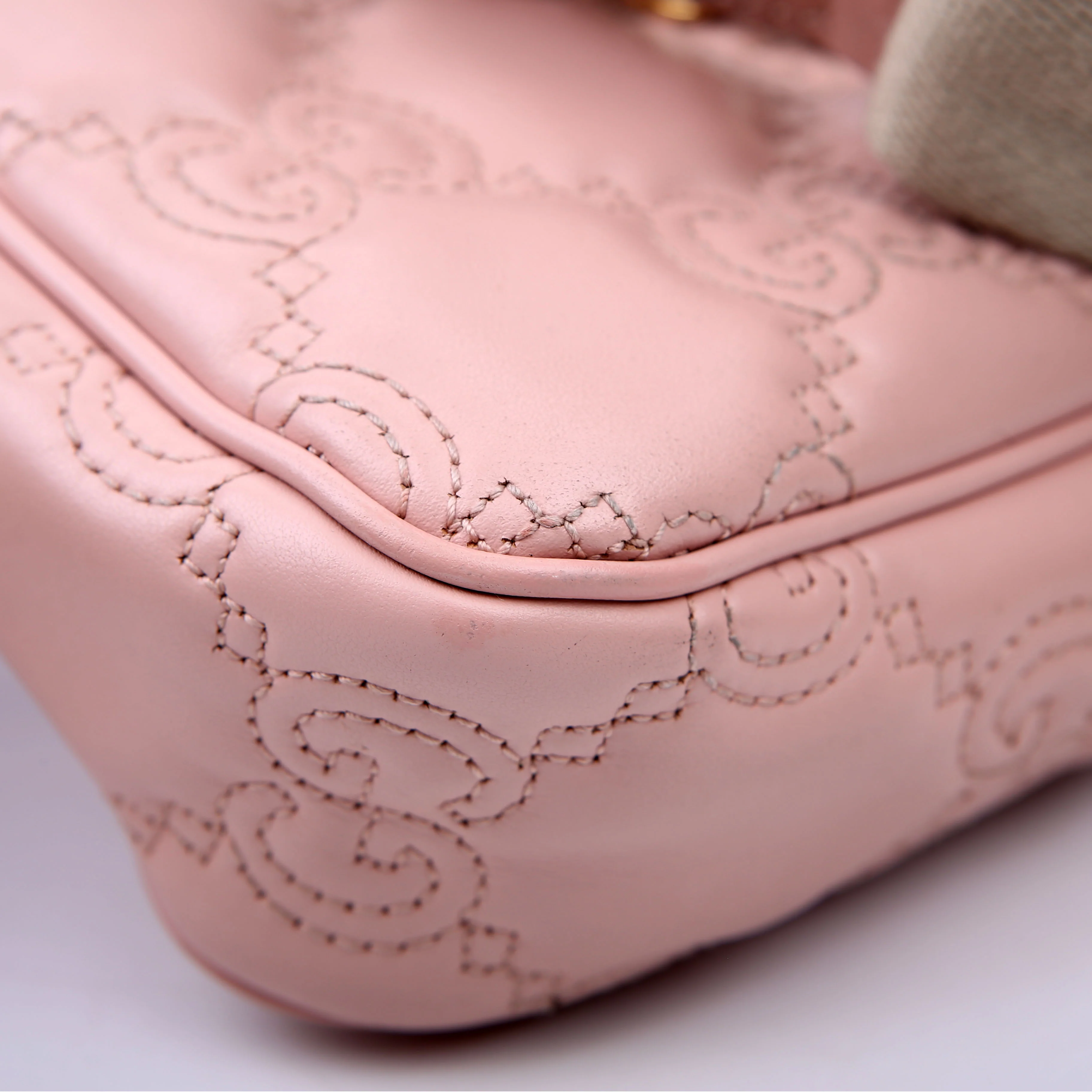 735049 GG Leather Shoulder Bag Pink - Image 7