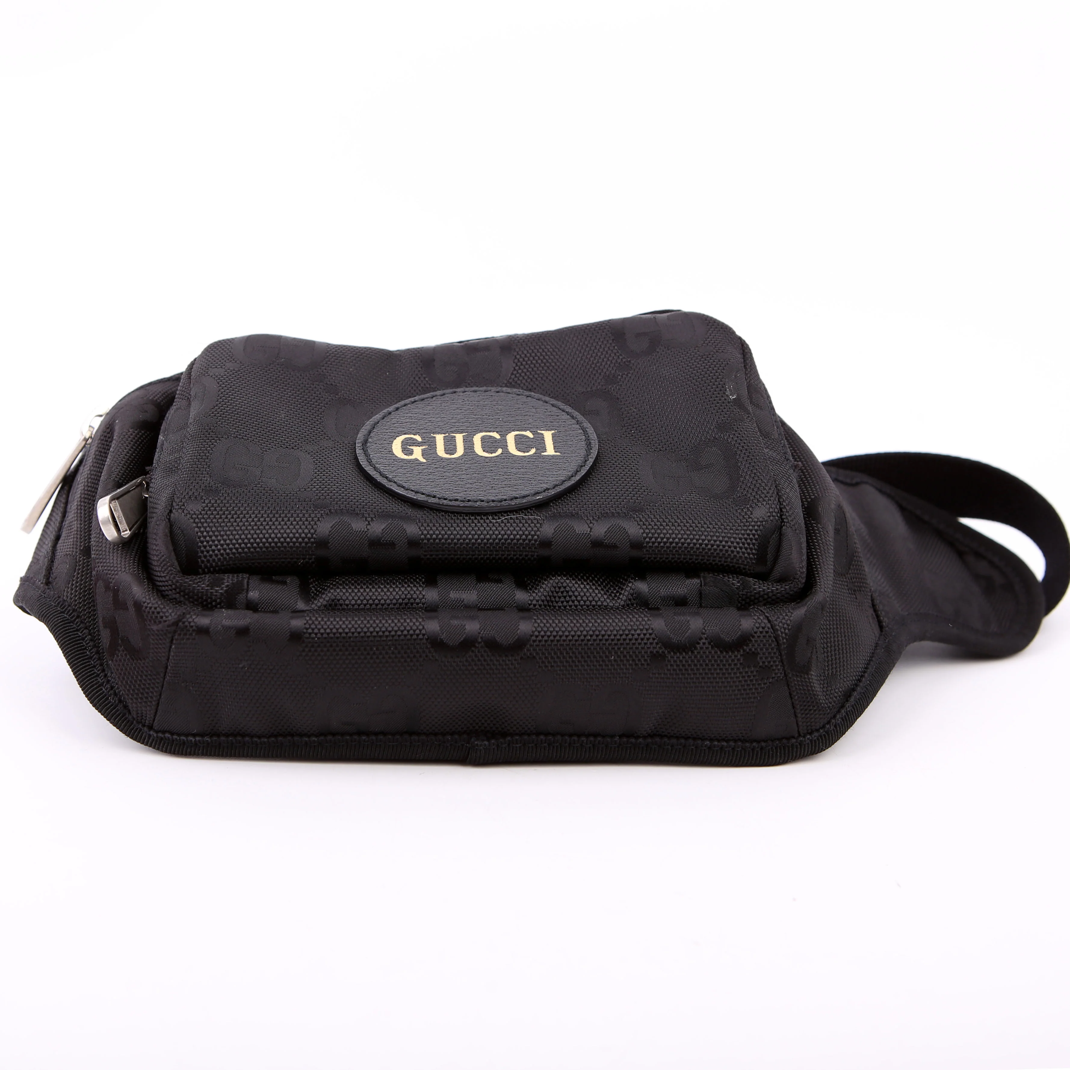 739372 Nylon Off the Grid Logo Belt Bag Black - Image 4