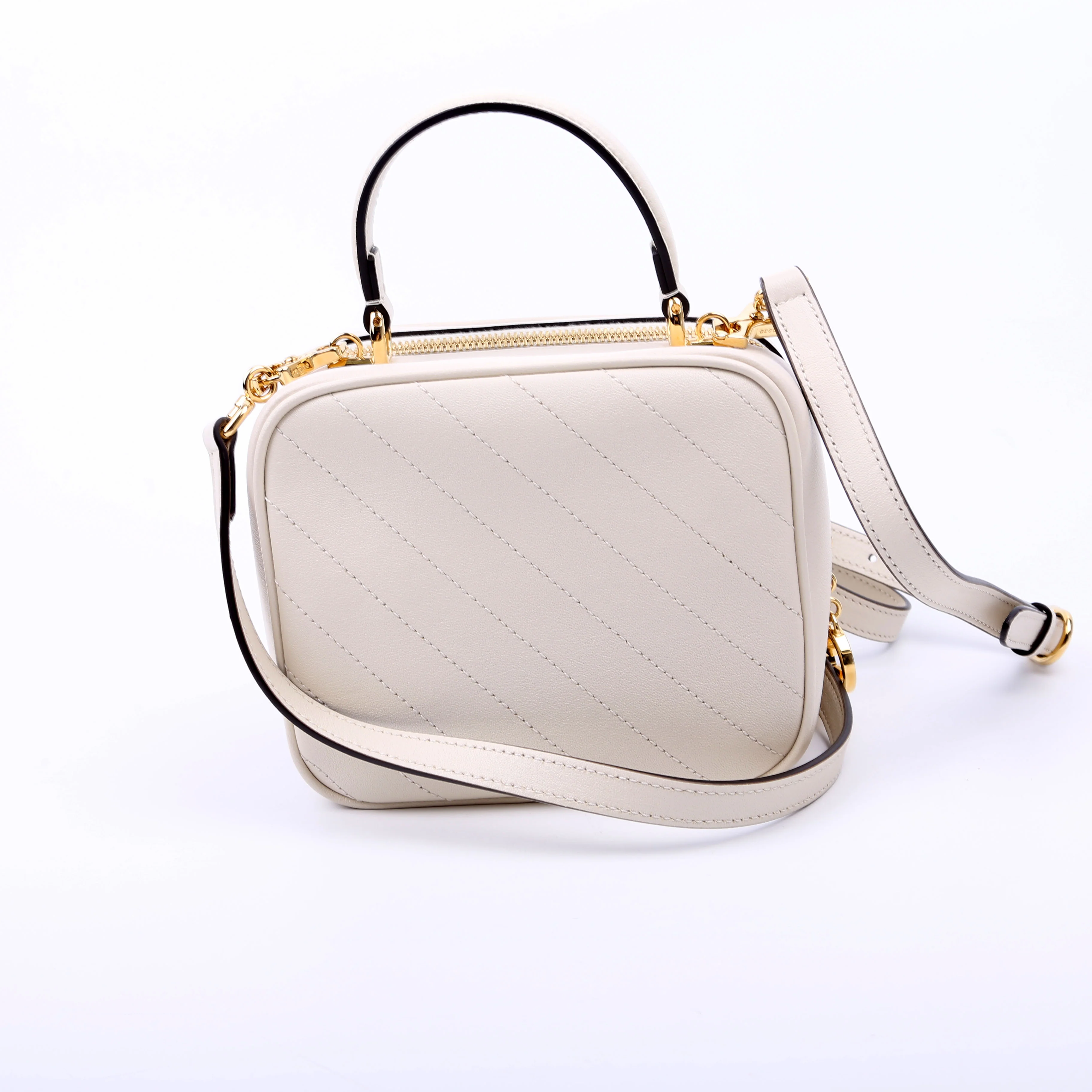 744434 Blondie Leather Top Handle Bag White - Image 2