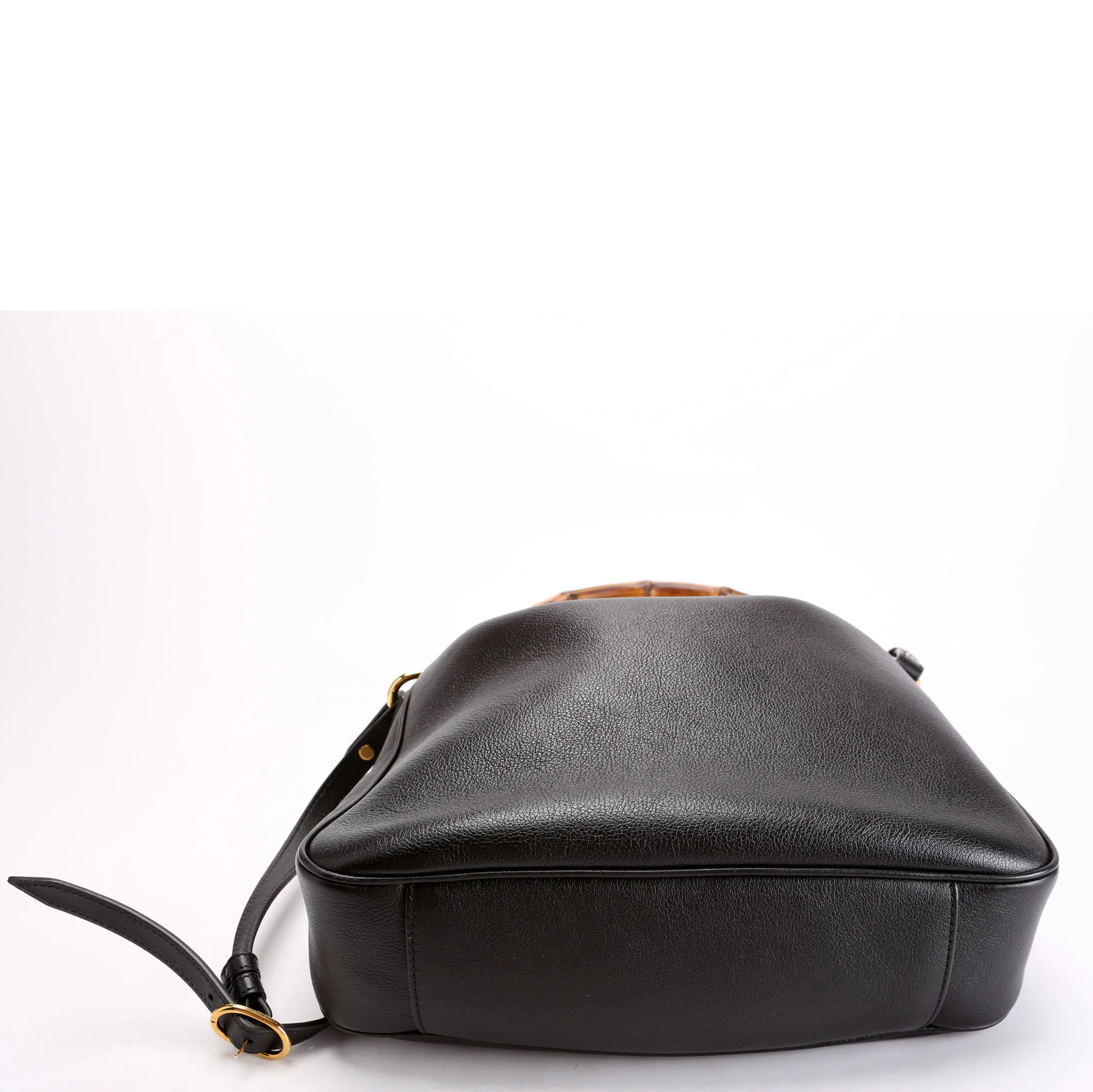 746124 Diana Bamboo Shoulder Bag Medium Black - Image 6