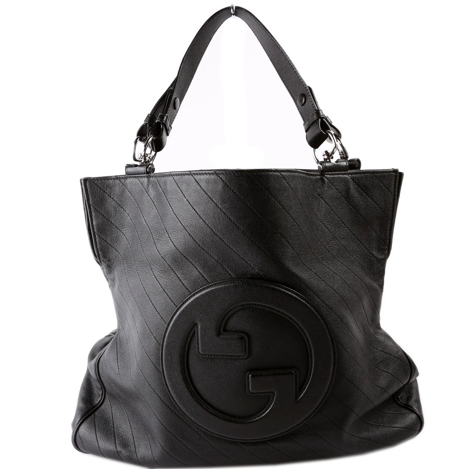751516 Blondie Medium Leather Tote Black