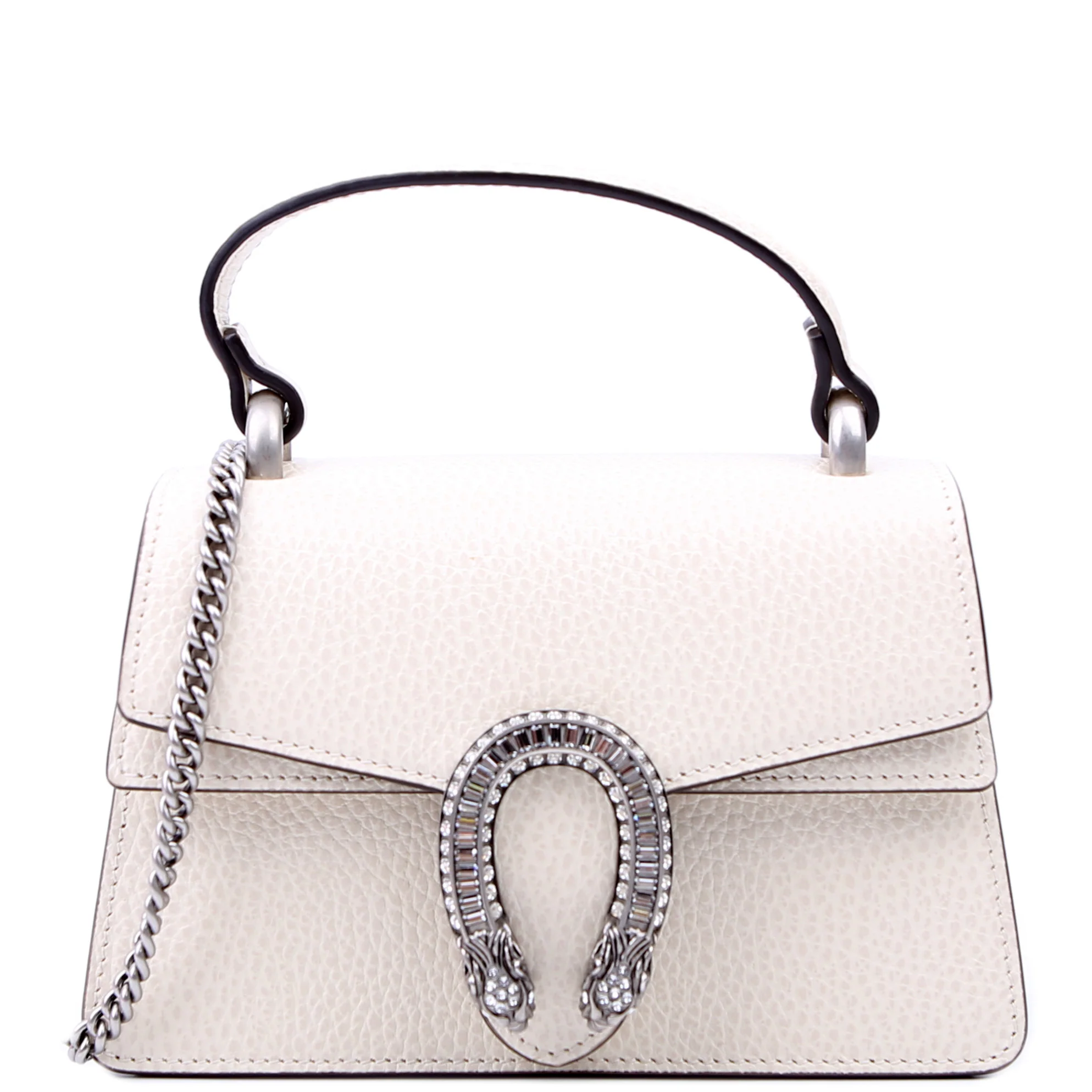 752029 Dionysus Calfskin Top Handle Mini White