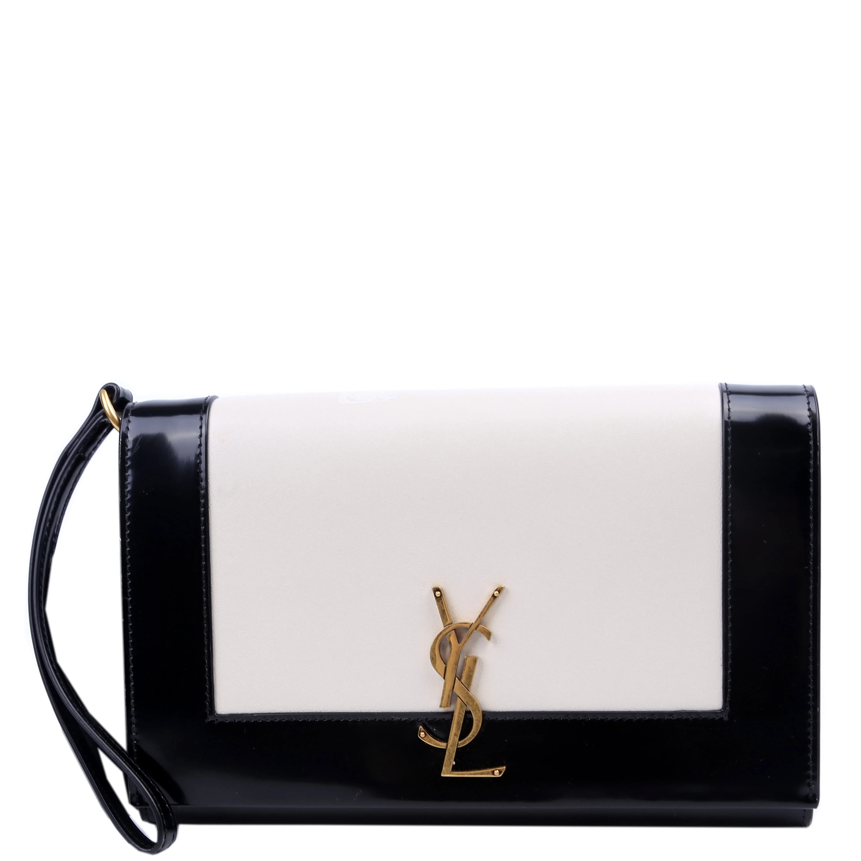 753883 Cassandre Flap Pouch White/Black