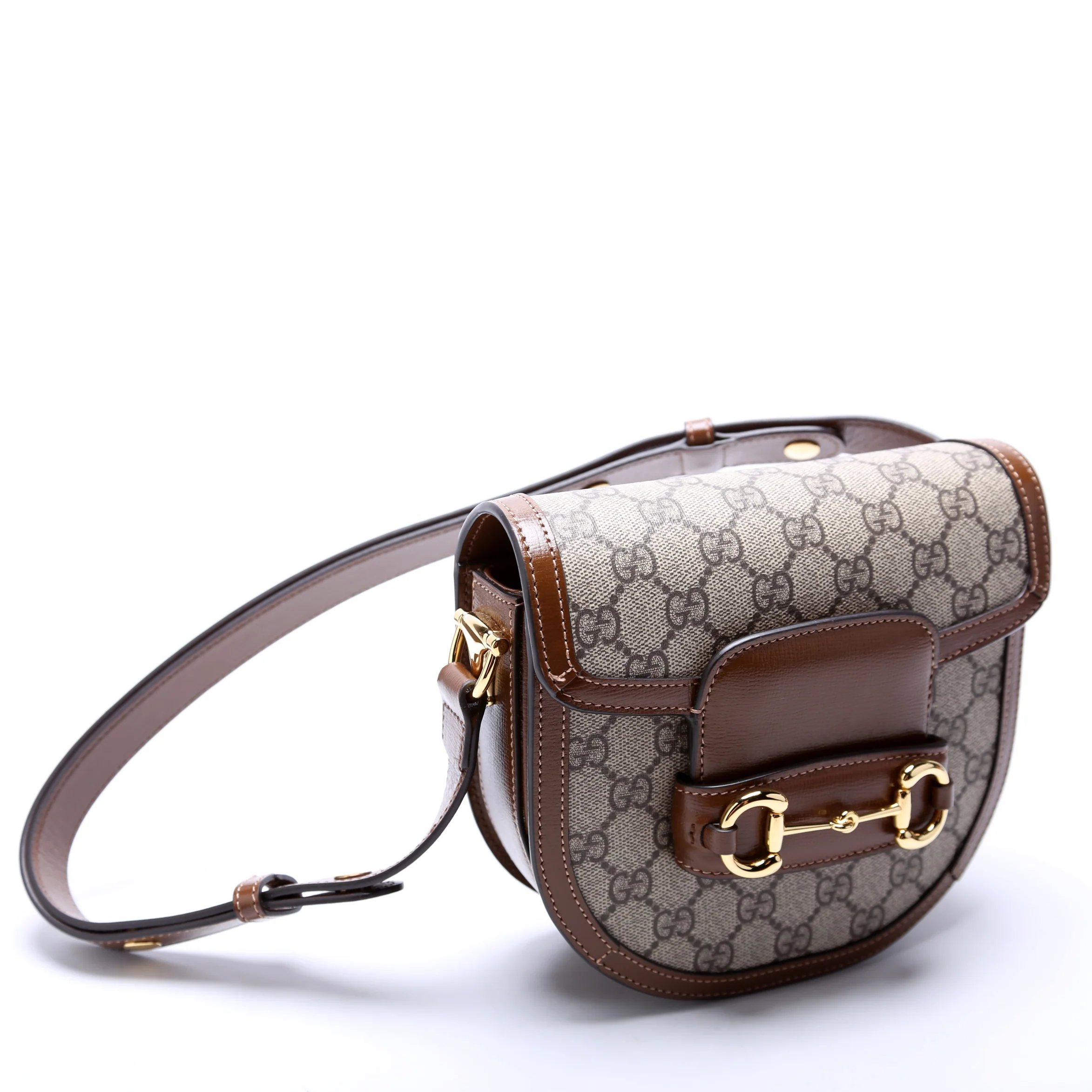 760191 Horsebit 1955 GG Supreme Mini Rounded Bag Brown - Image 2