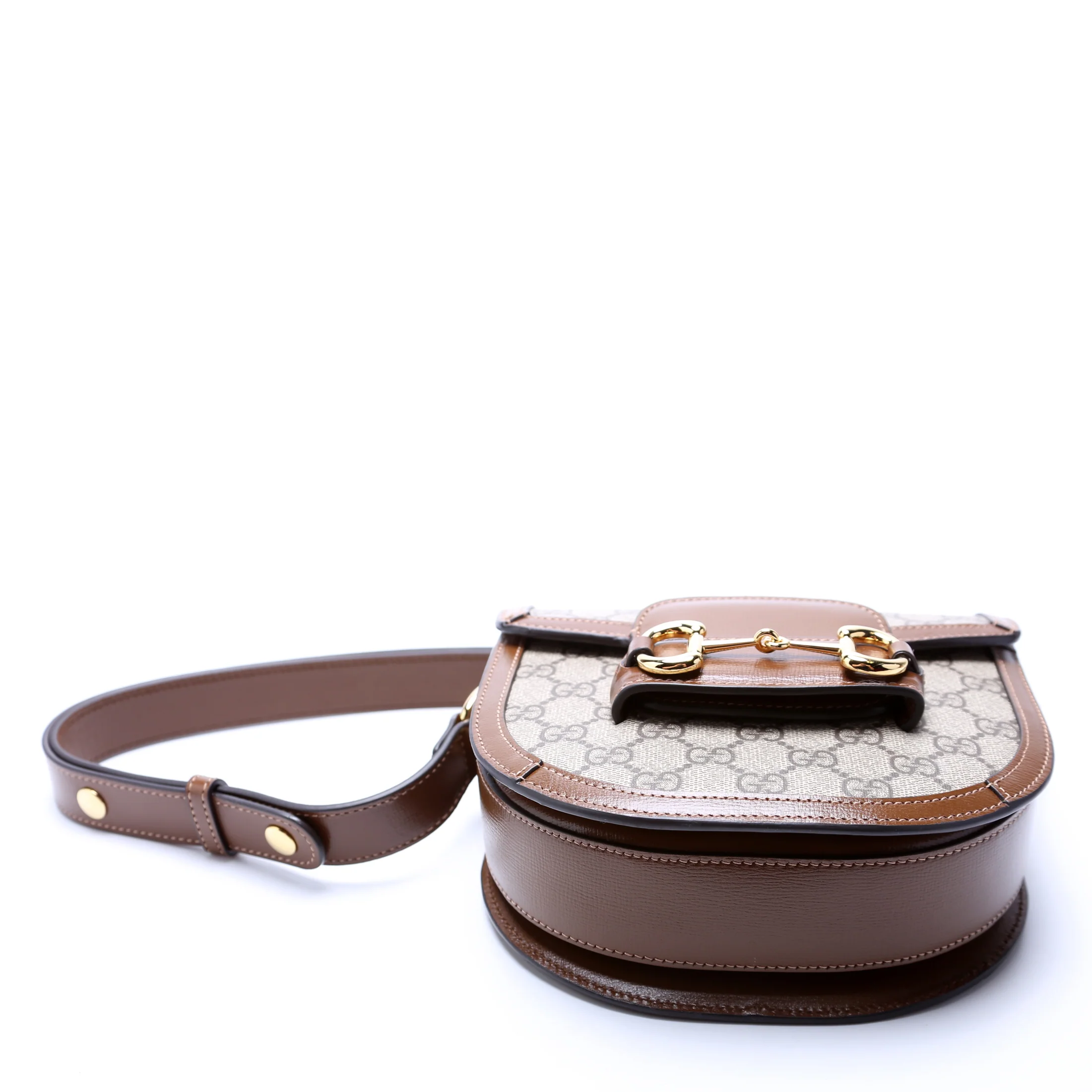 760191 Horsebit 1955 GG Supreme Mini Rounded Bag Brown - Image 4