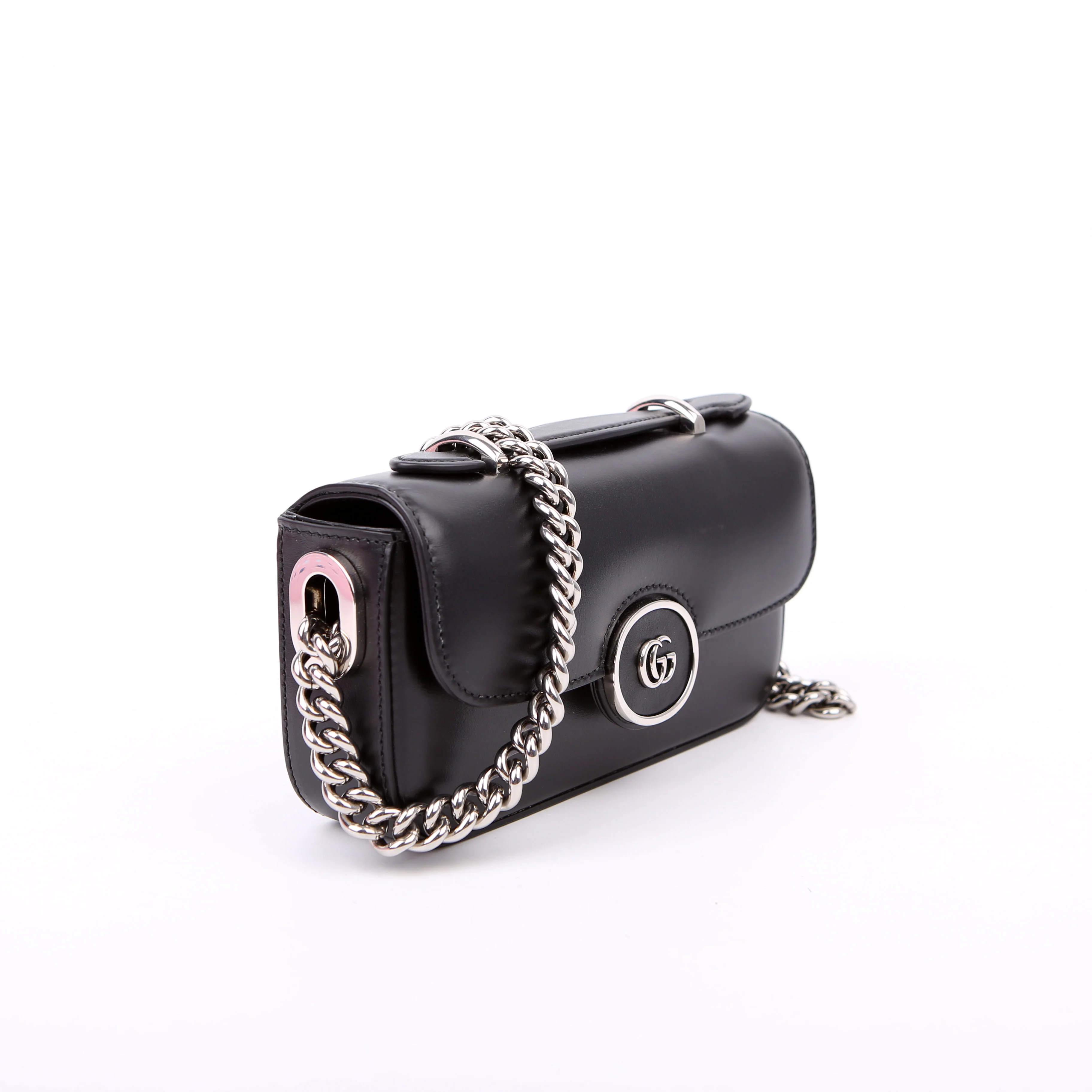 760194 Petite GG Mini Calfskin Shoulder Bag Black - Image 2