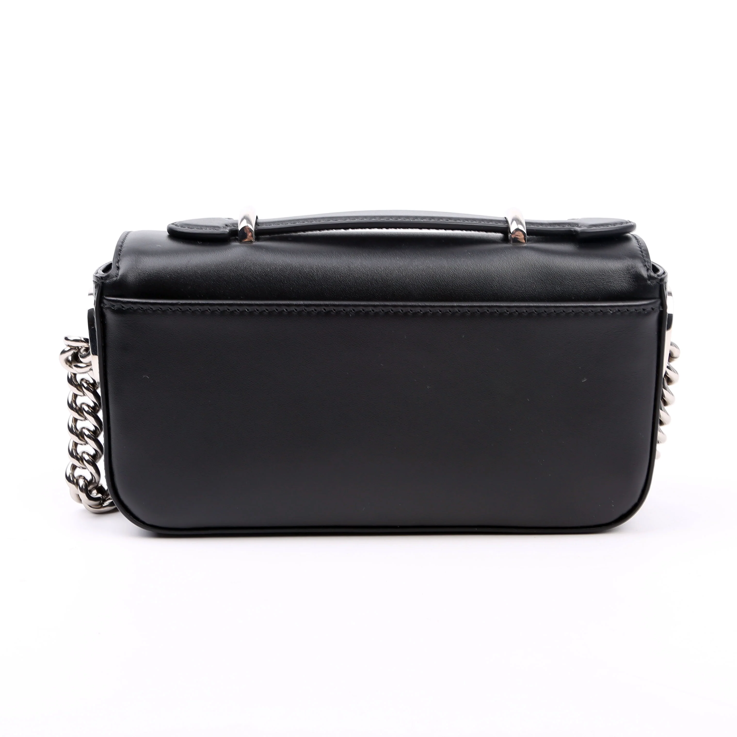 760194 Petite GG Mini Calfskin Shoulder Bag Black - Image 3