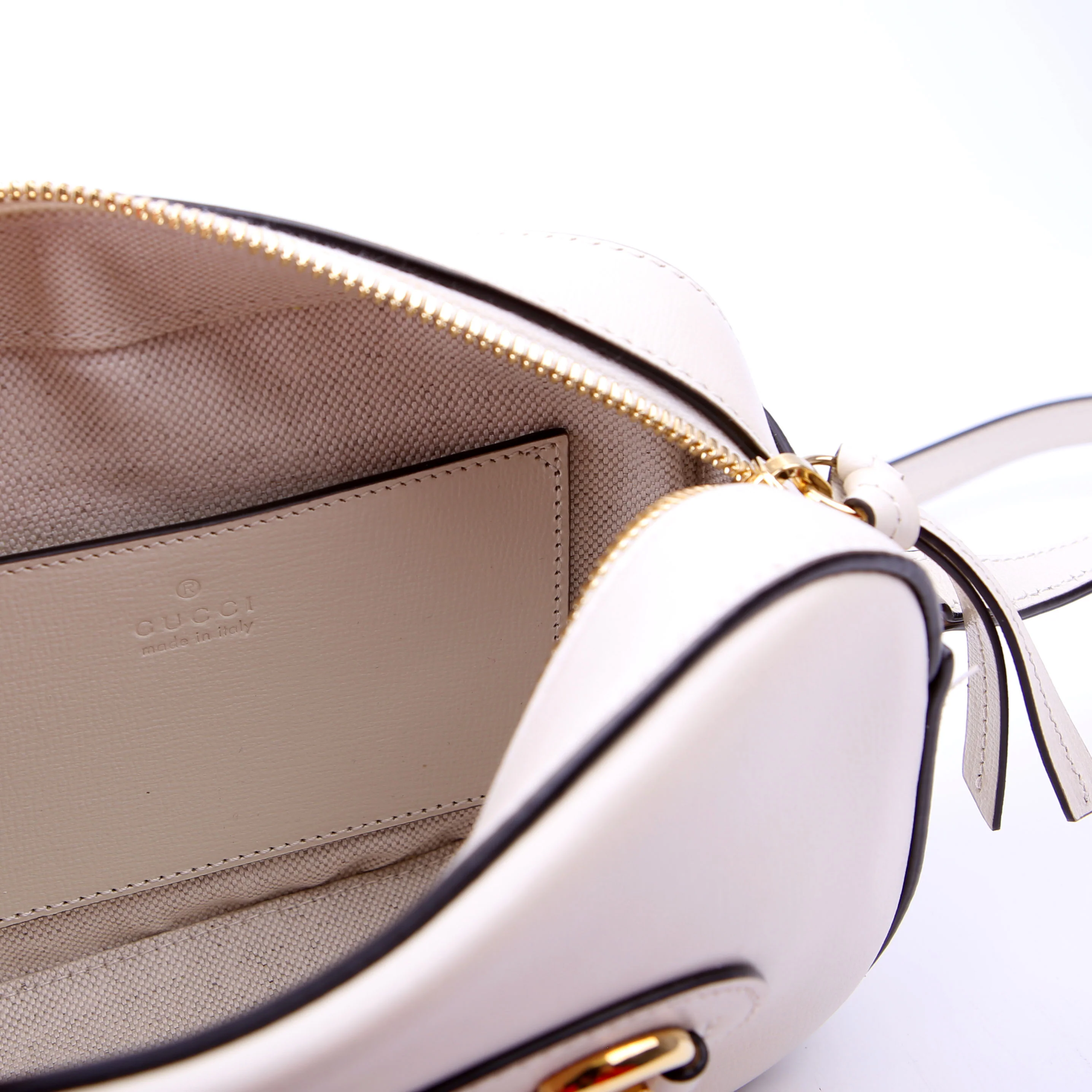 760196 Horsebit 1955 Leather Shoulder Bag Small White - Image 9