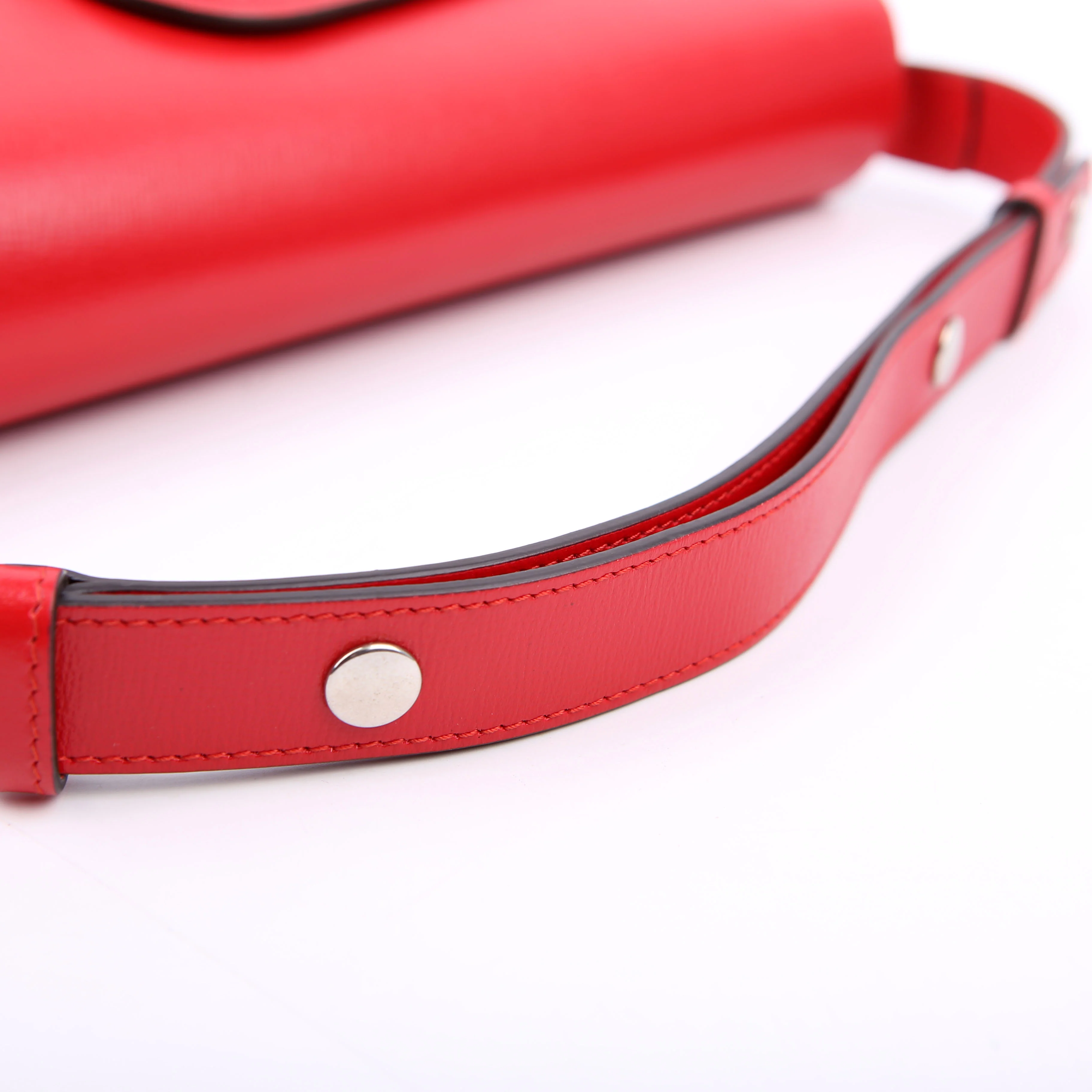 764155 Horsebit 1955 GG Leather Asymmetric Shoulder Red - Image 10