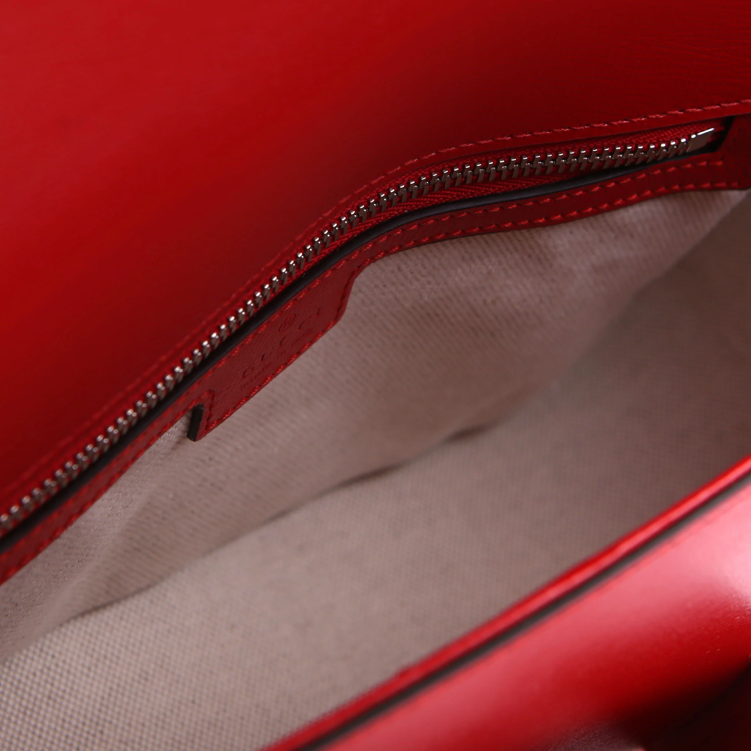 764155 Horsebit 1955 GG Leather Asymmetric Shoulder Red - Image 11