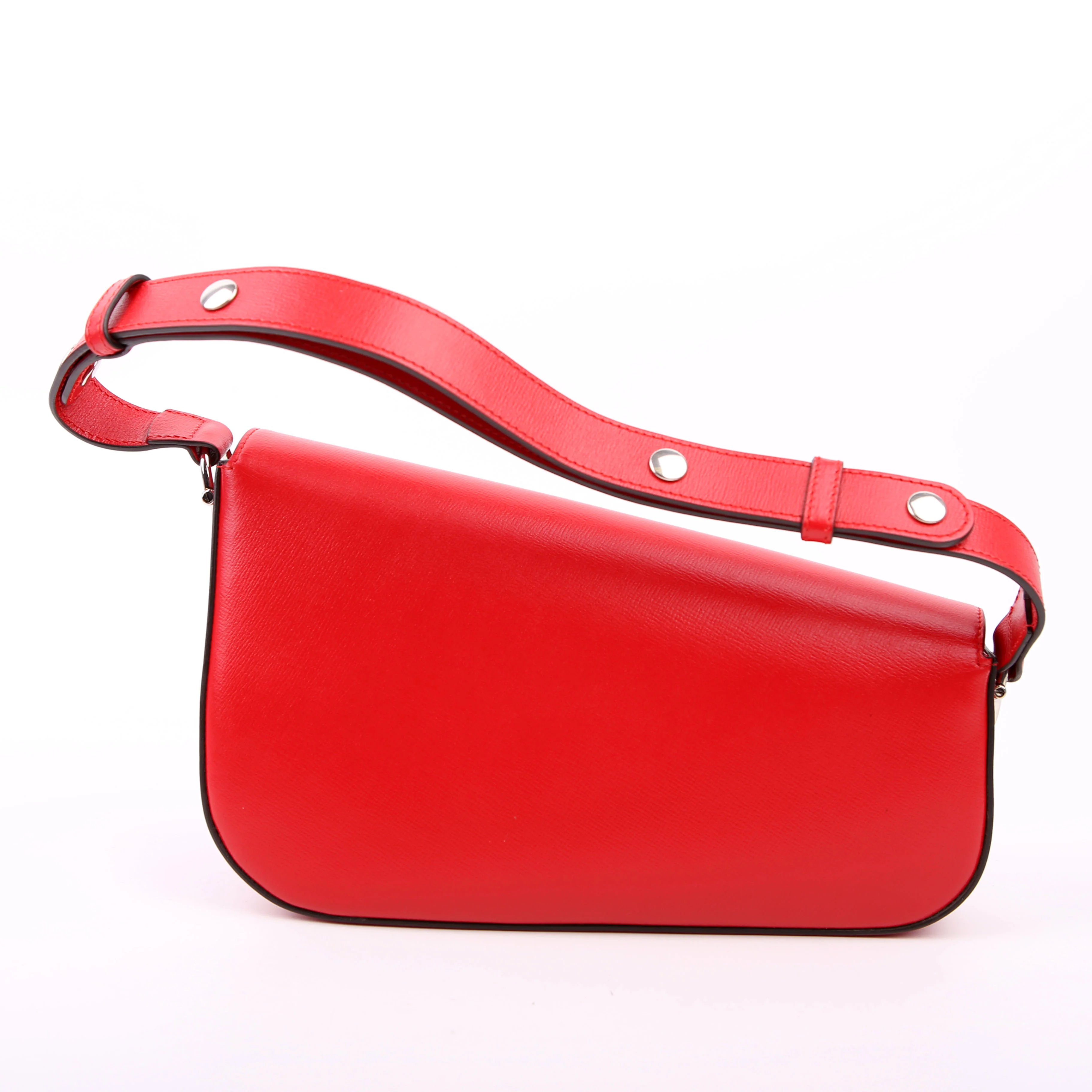 764155 Horsebit 1955 GG Leather Asymmetric Shoulder Red - Image 3