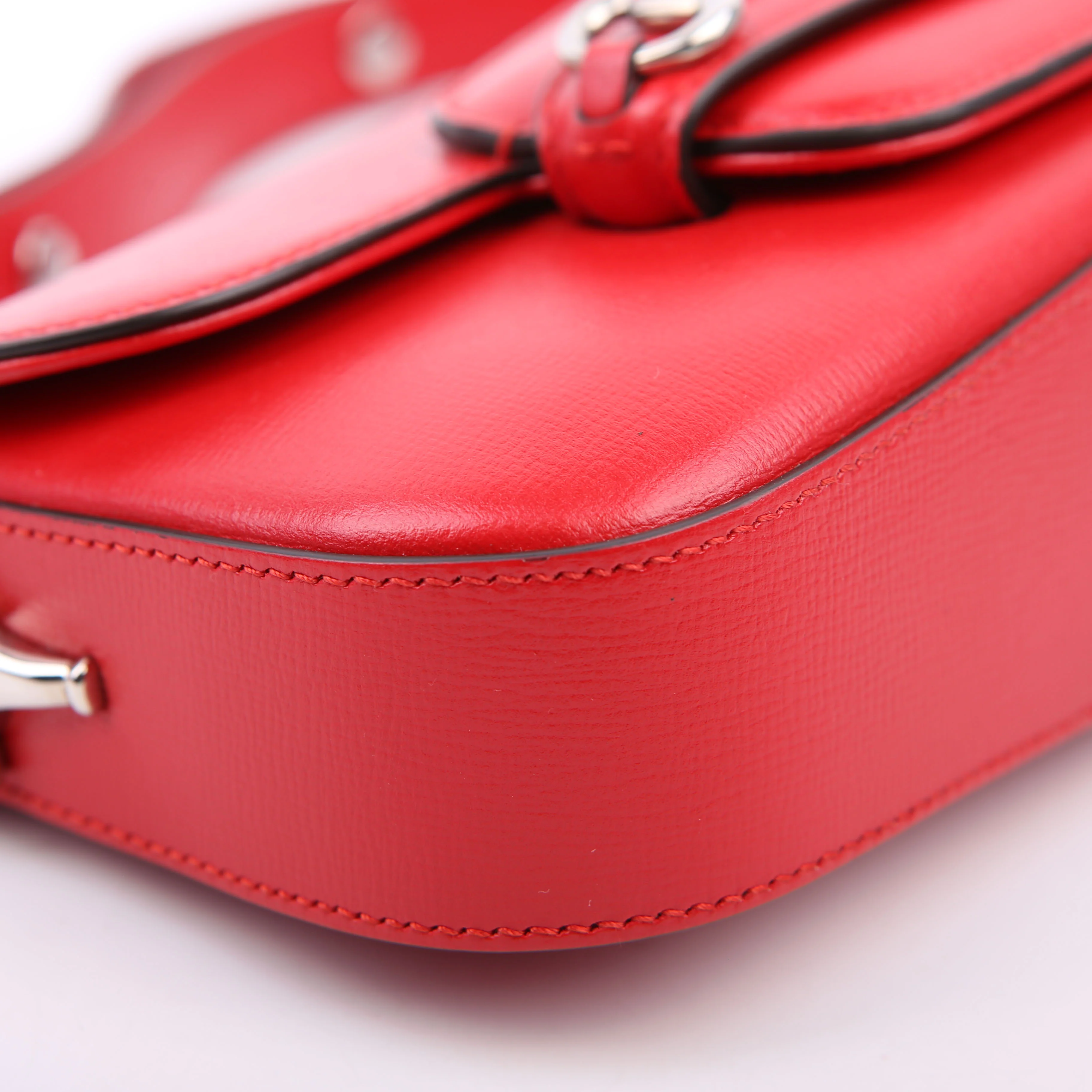 764155 Horsebit 1955 GG Leather Asymmetric Shoulder Red - Image 5