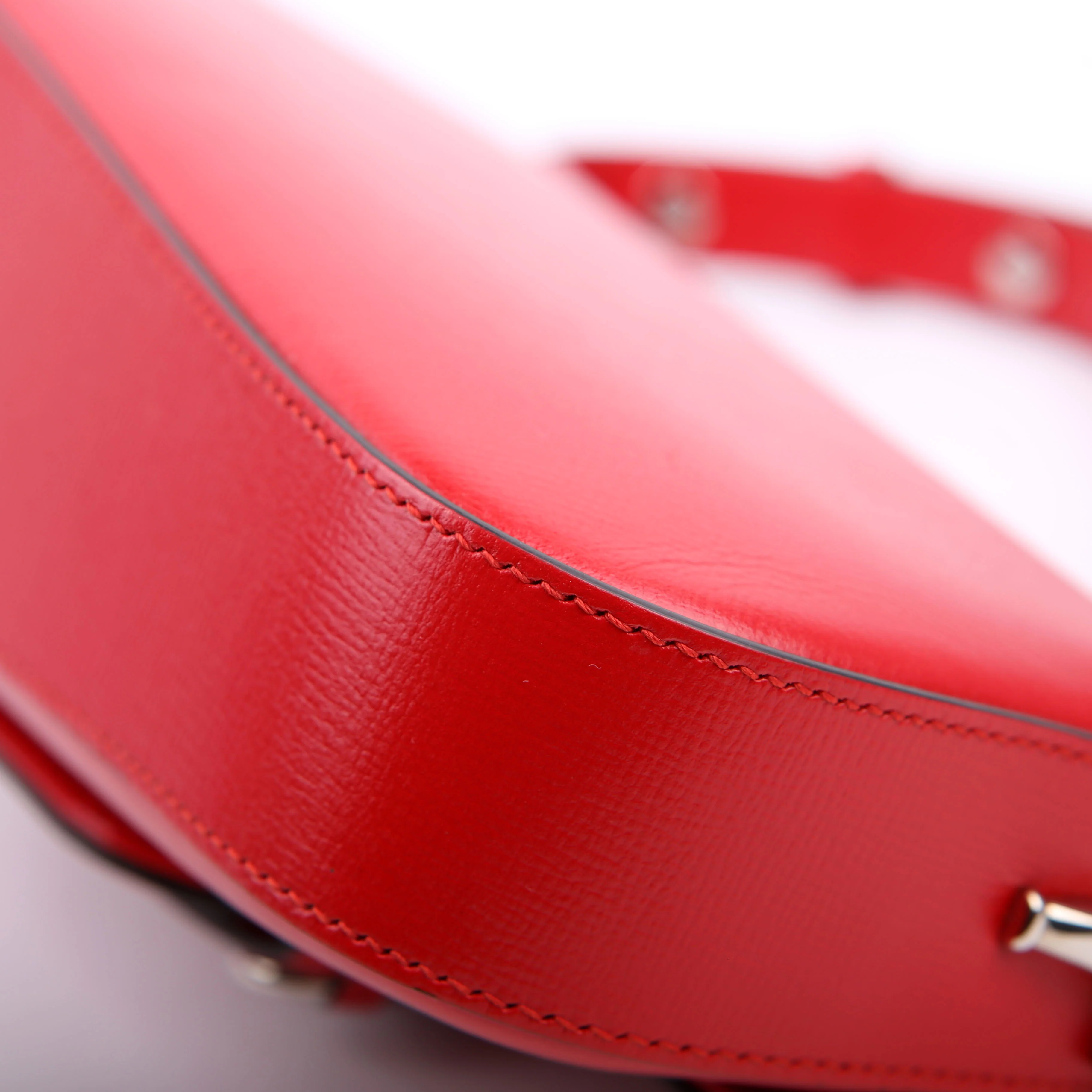 764155 Horsebit 1955 GG Leather Asymmetric Shoulder Red - Image 8