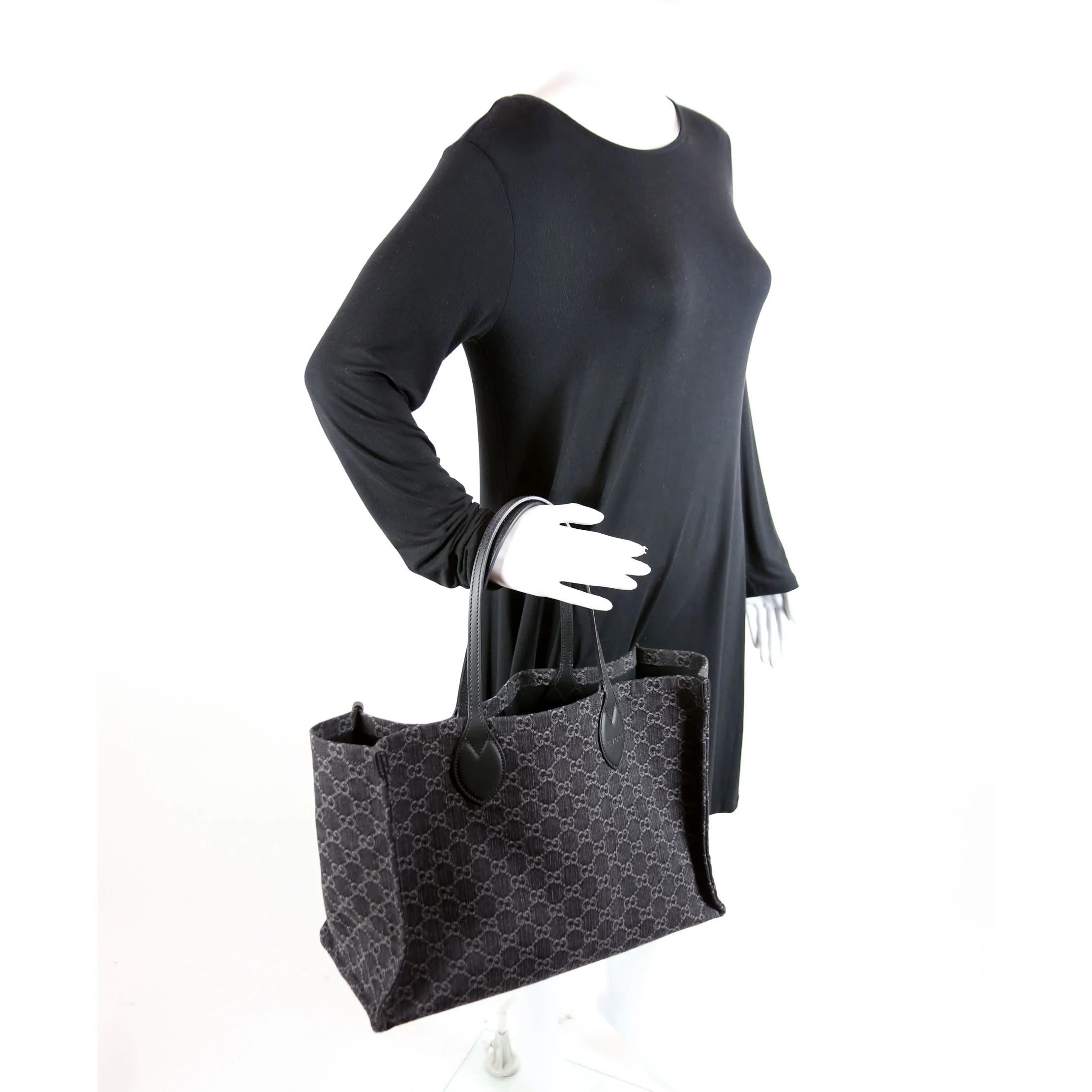 772176 Summer Tote Large Denim Black - Image 9