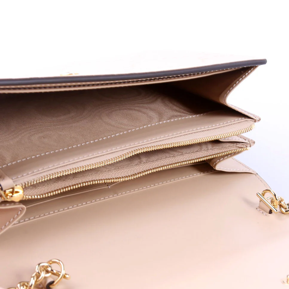 781555 GG Leather Chain Wallet Tan - Image 12