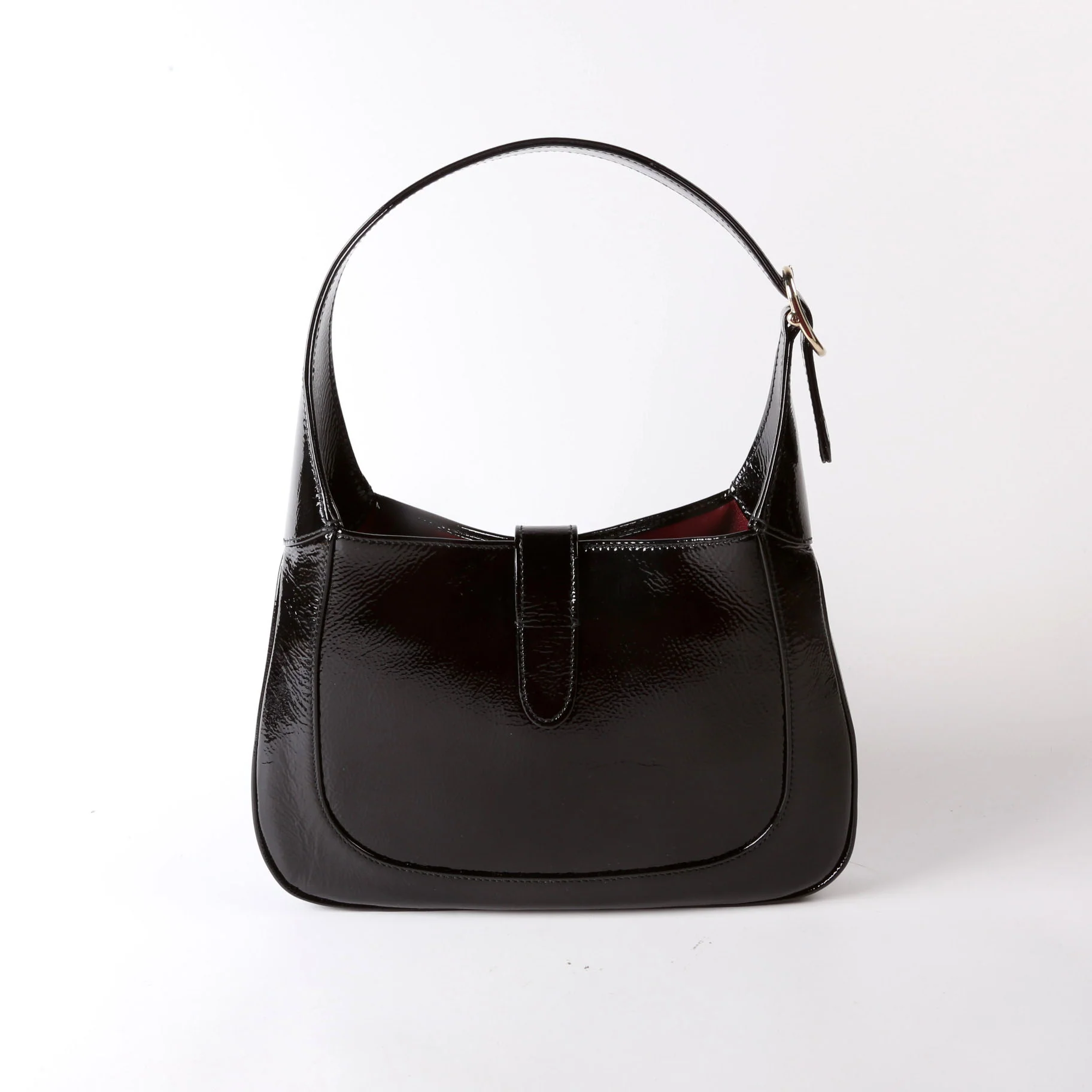 782849 Jackie 1961 Patent Shoulder Bag Small Black - Image 2