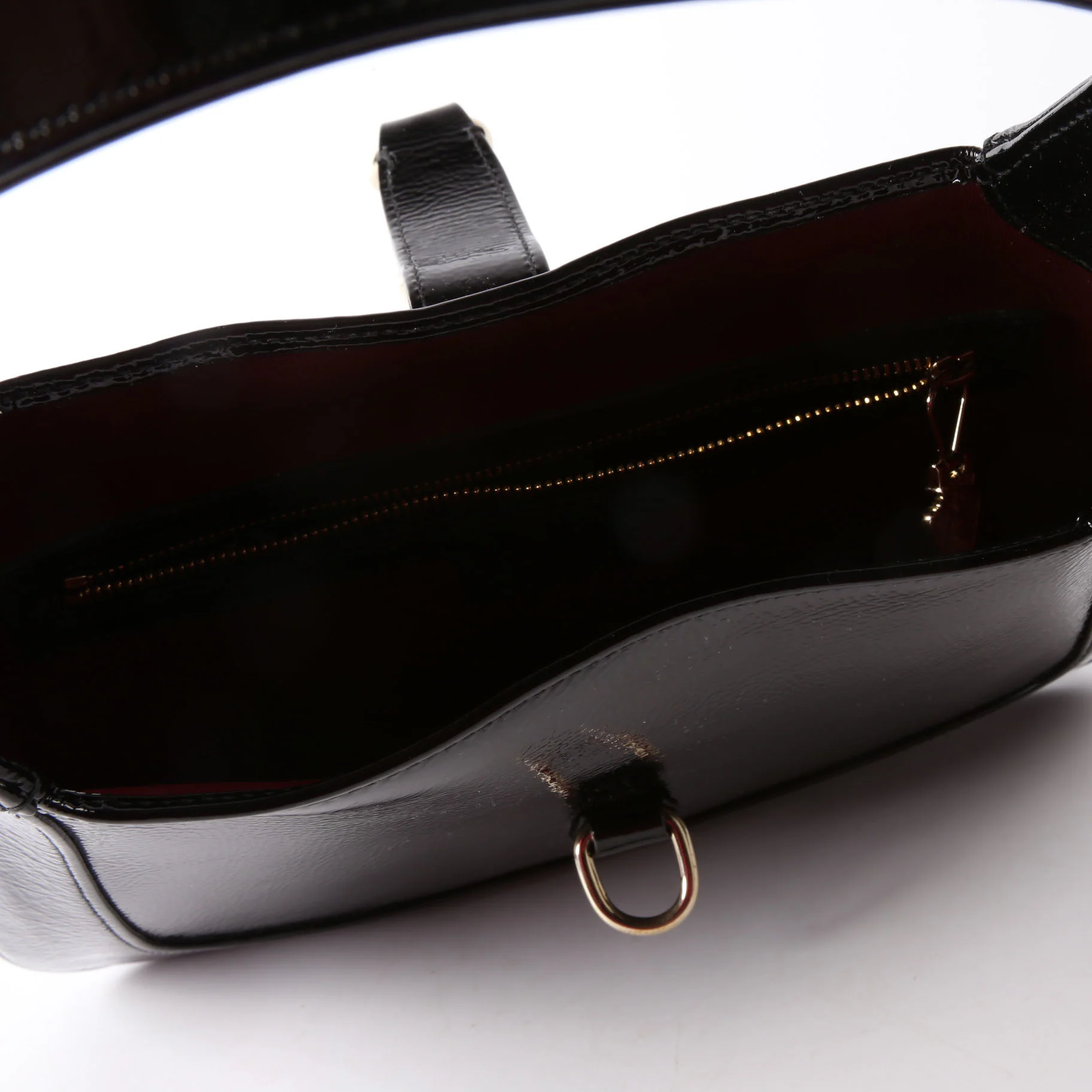 782849 Jackie 1961 Patent Shoulder Bag Small Black - Image 9