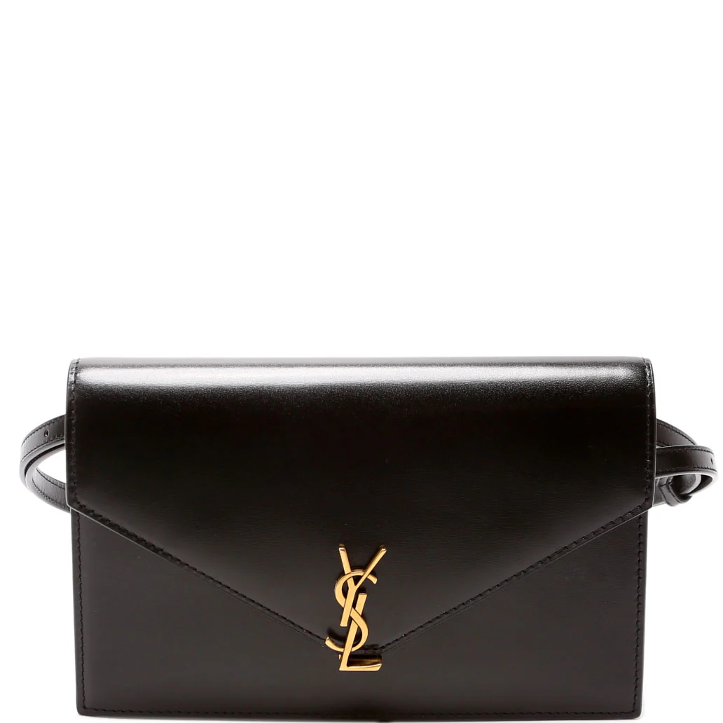 785281 Cassandre Envelope Belt Bag Calfskin Black