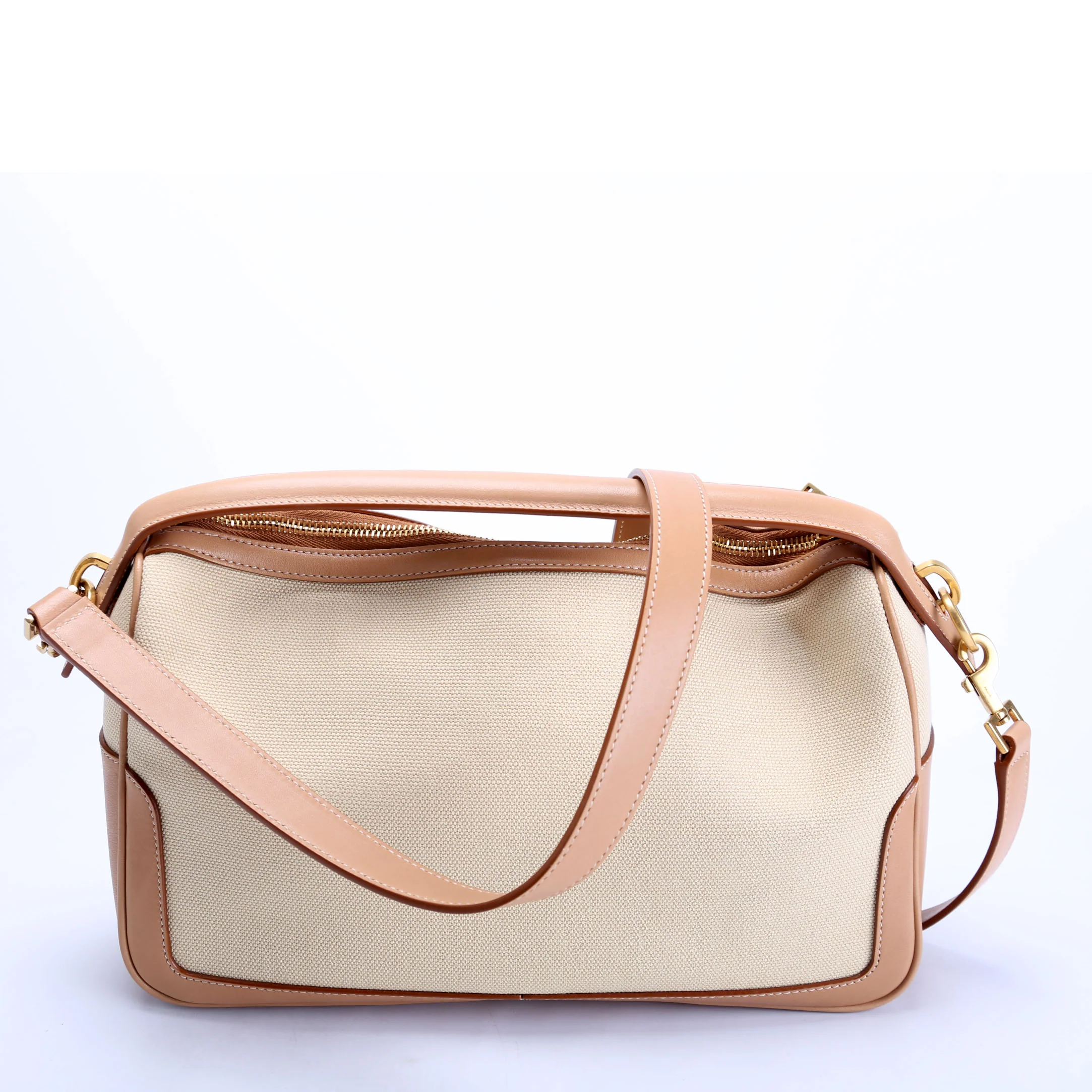 786156 Canvas/Leather Camera Top Handle Beige/Tan - Image 3