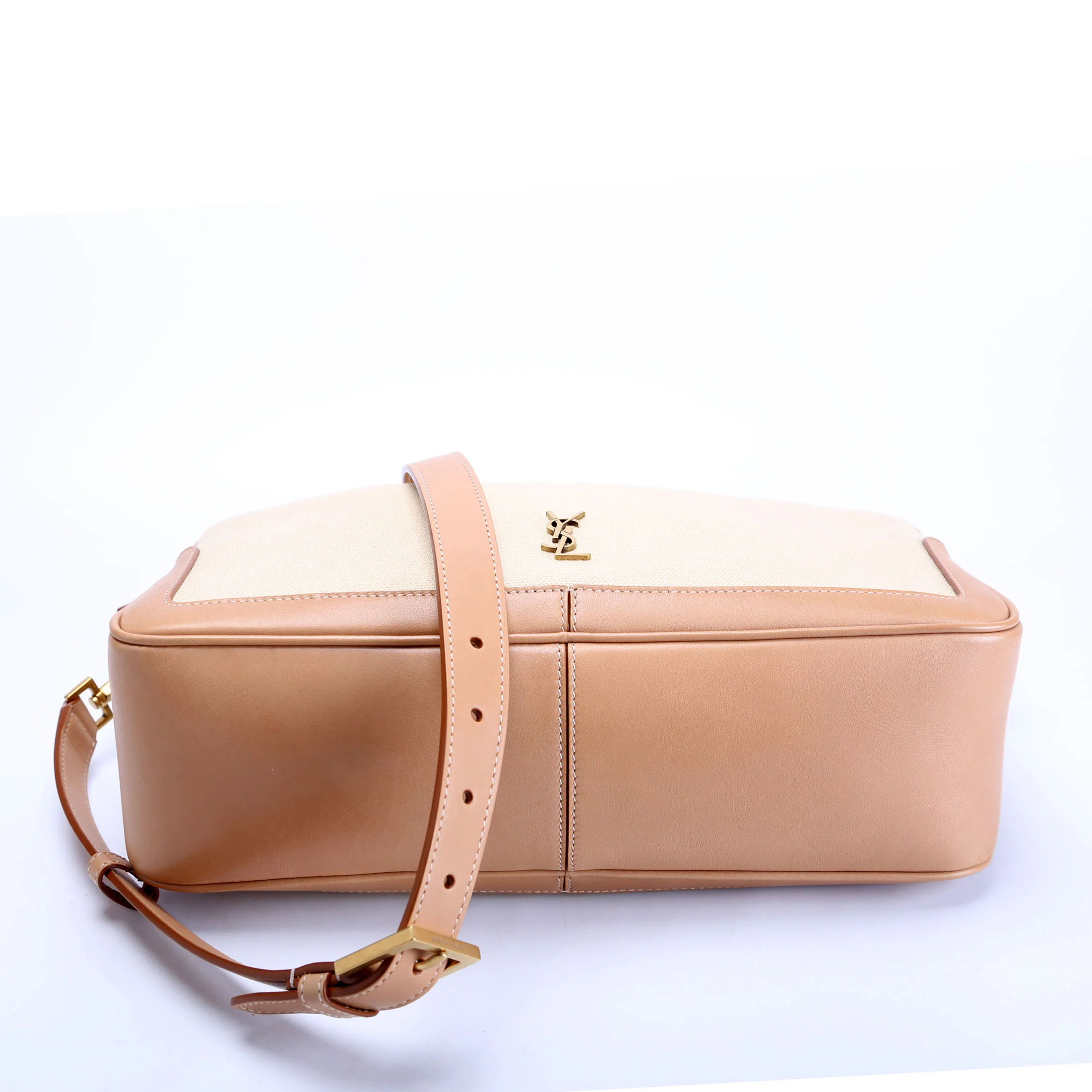 786156 Canvas/Leather Camera Top Handle Beige/Tan - Image 4