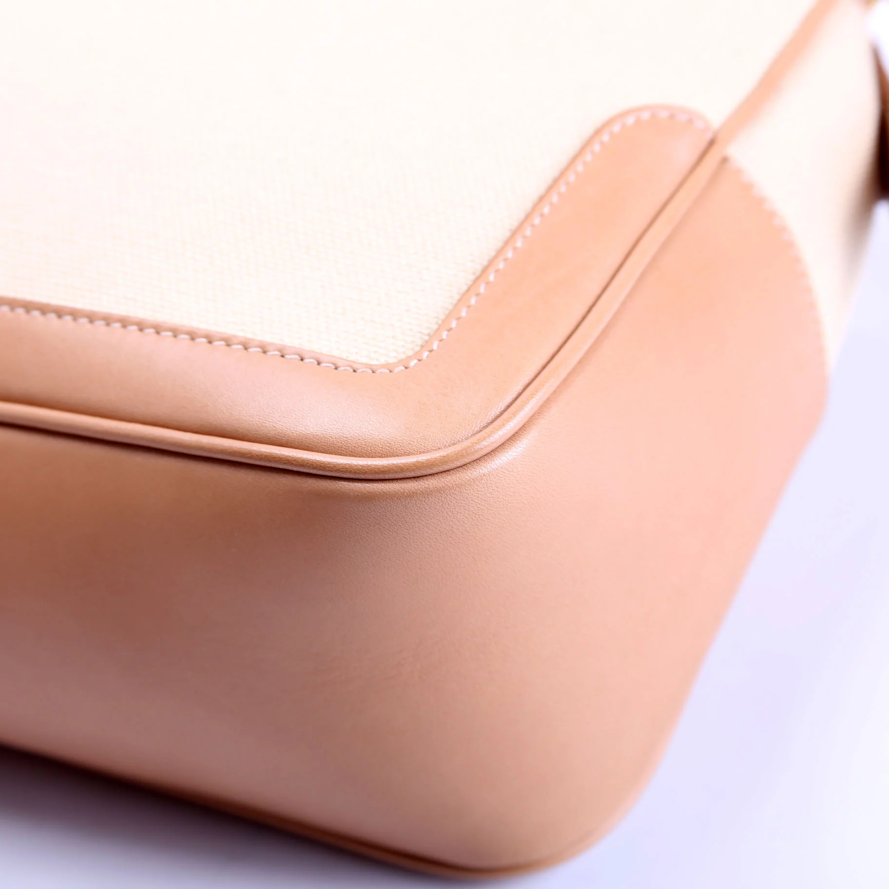 786156 Canvas/Leather Camera Top Handle Beige/Tan - Image 6