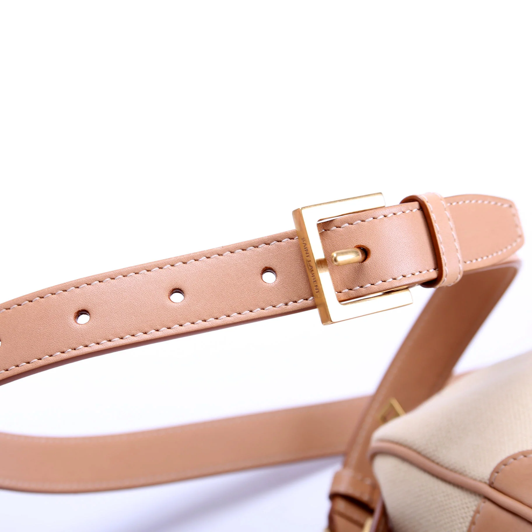 786156 Canvas/Leather Camera Top Handle Beige/Tan - Image 7