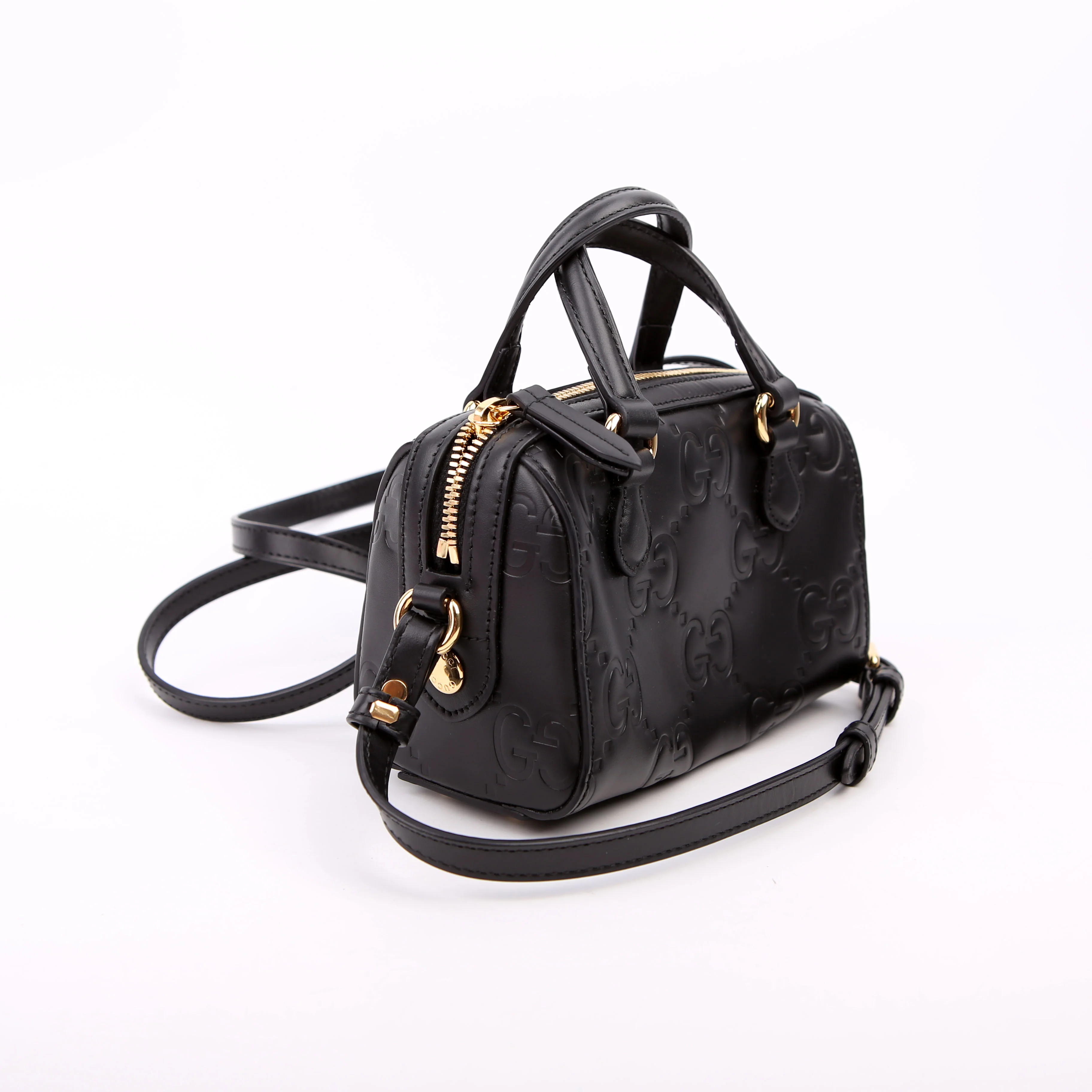 790130 Jumbo GG Leather Mini Boston Black - Image 2