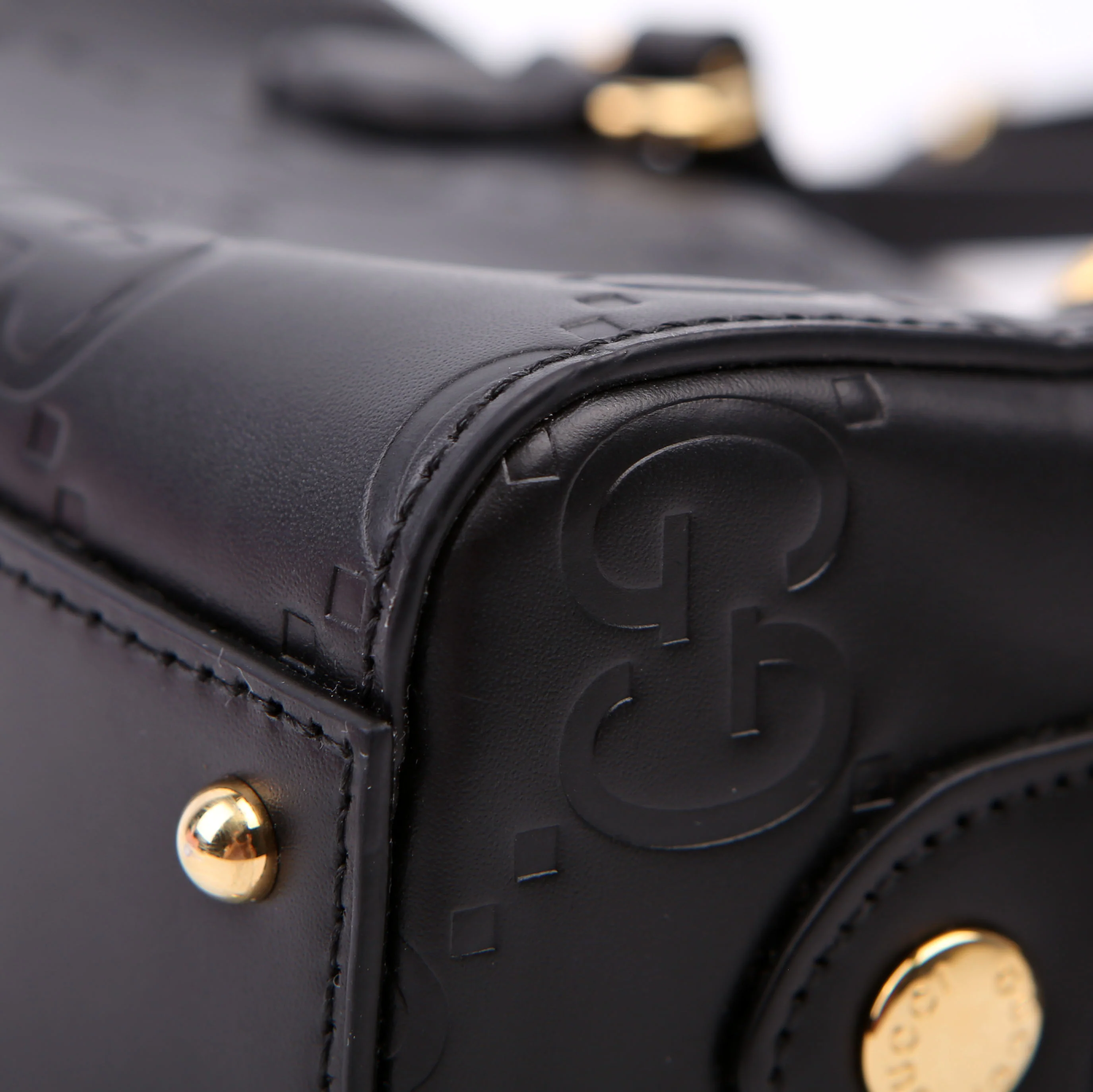 790130 Jumbo GG Leather Mini Boston Black - Image 8