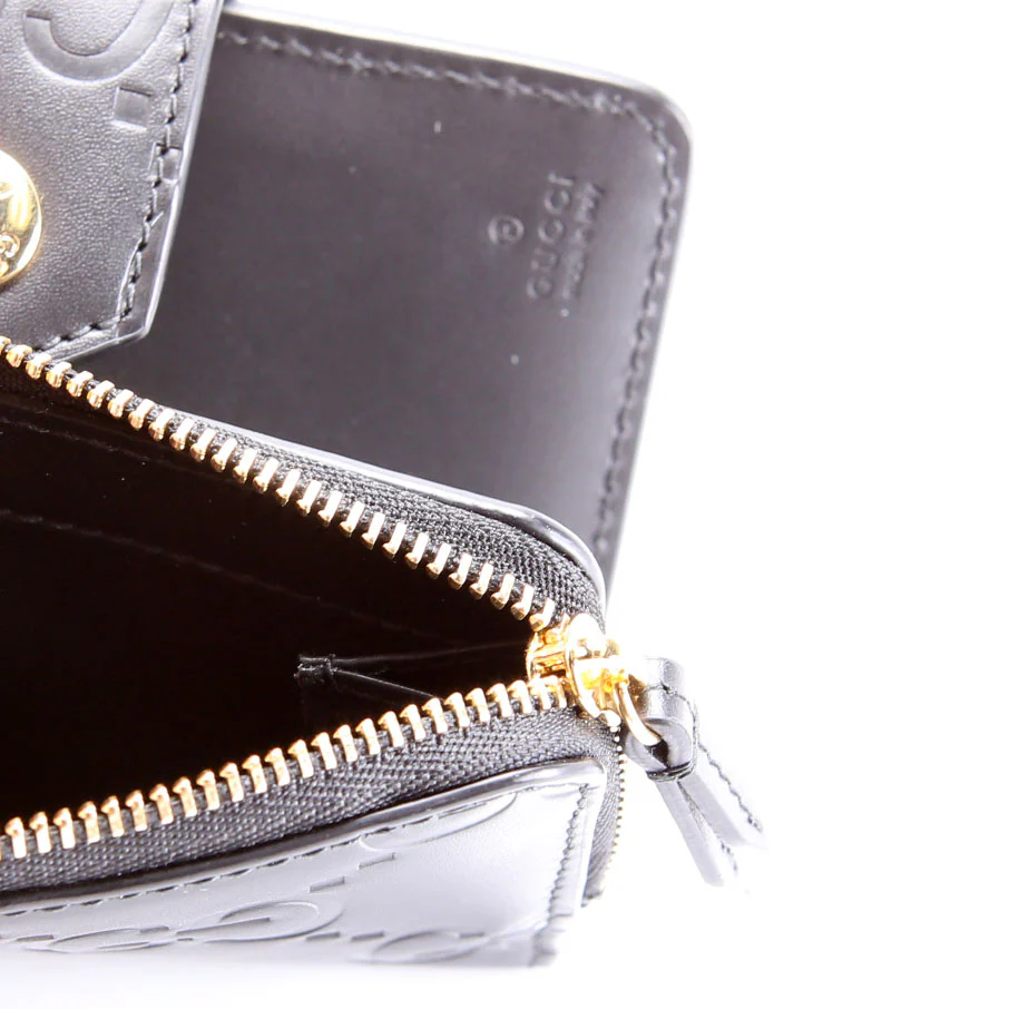 790131 Jumbo GG Leather Medium Bifold Wallet Black - Image 11