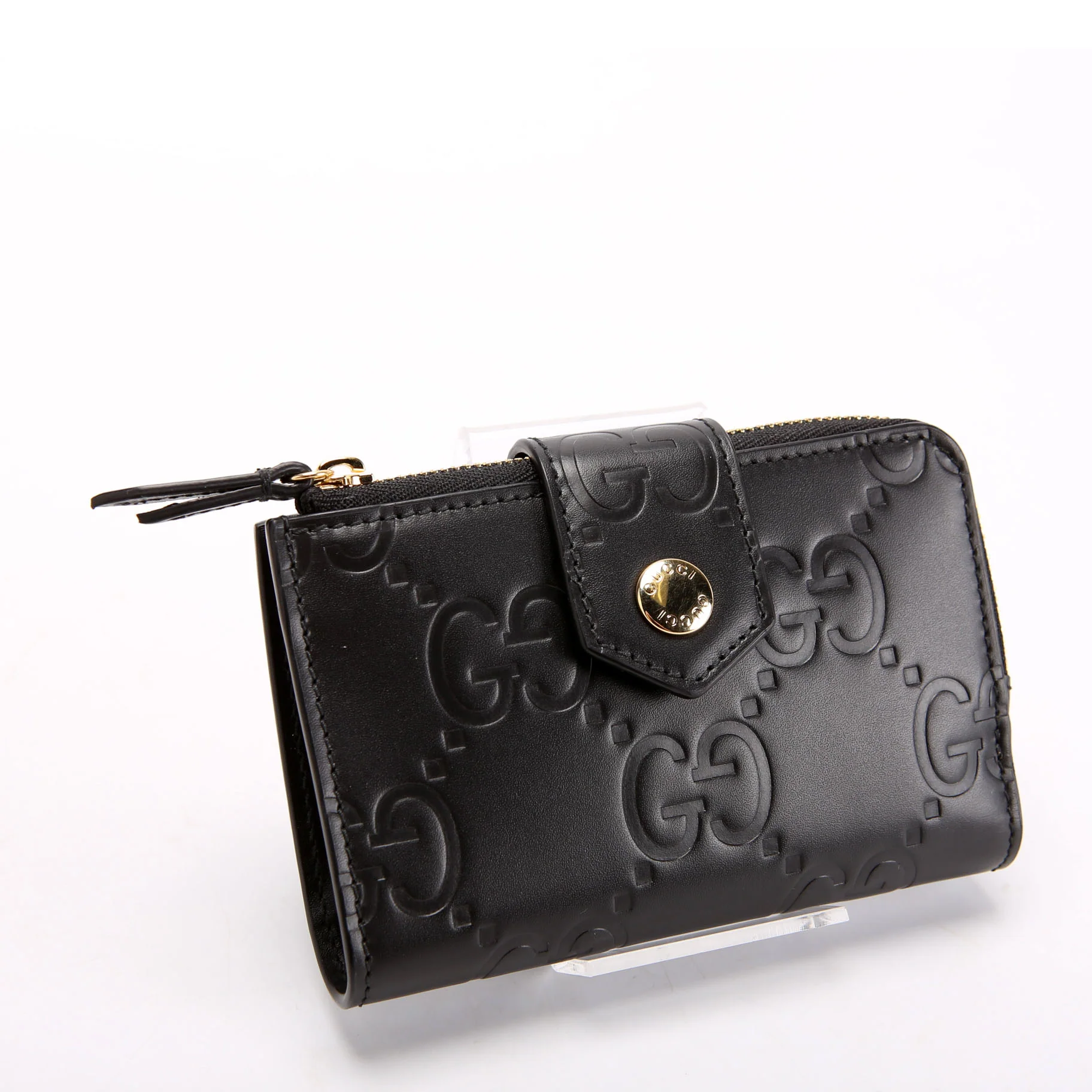 790131 Jumbo GG Leather Medium Bifold Wallet Black - Image 2