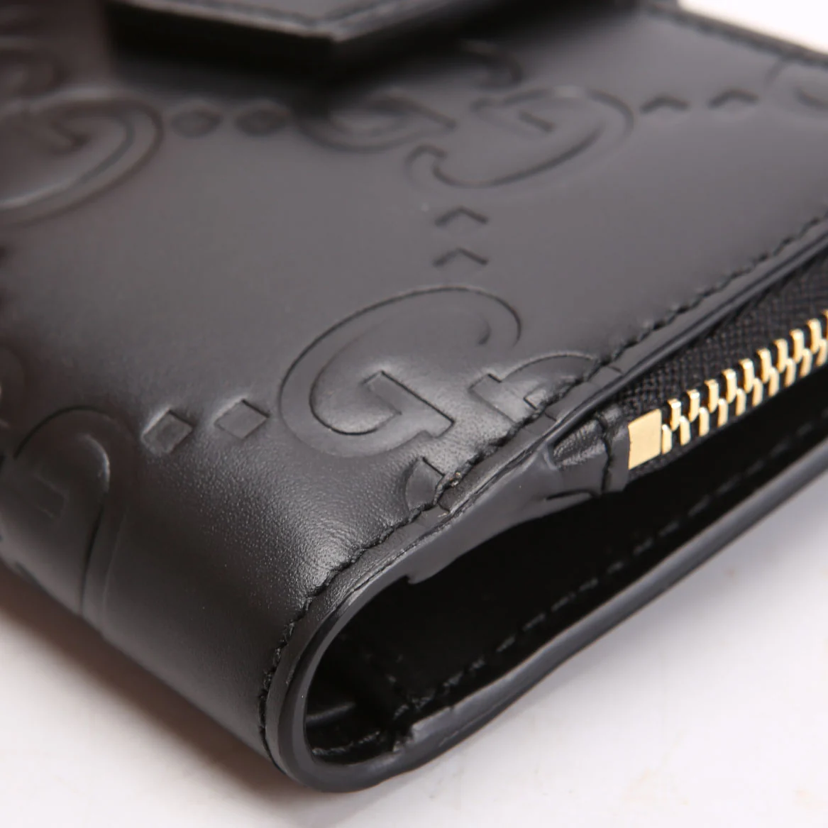 790131 Jumbo GG Leather Medium Bifold Wallet Black - Image 7