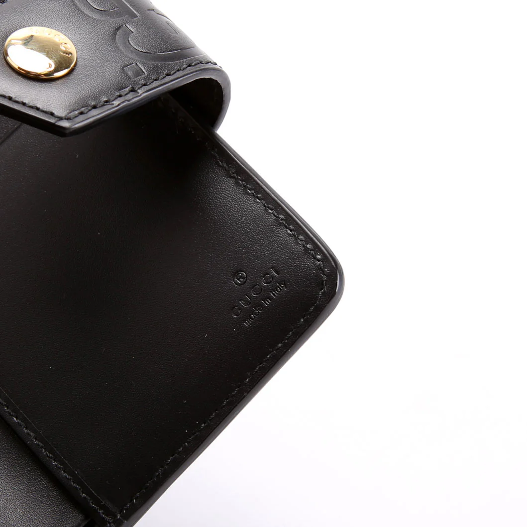 790131 Jumbo GG Leather Medium Bifold Wallet Black - Image 9