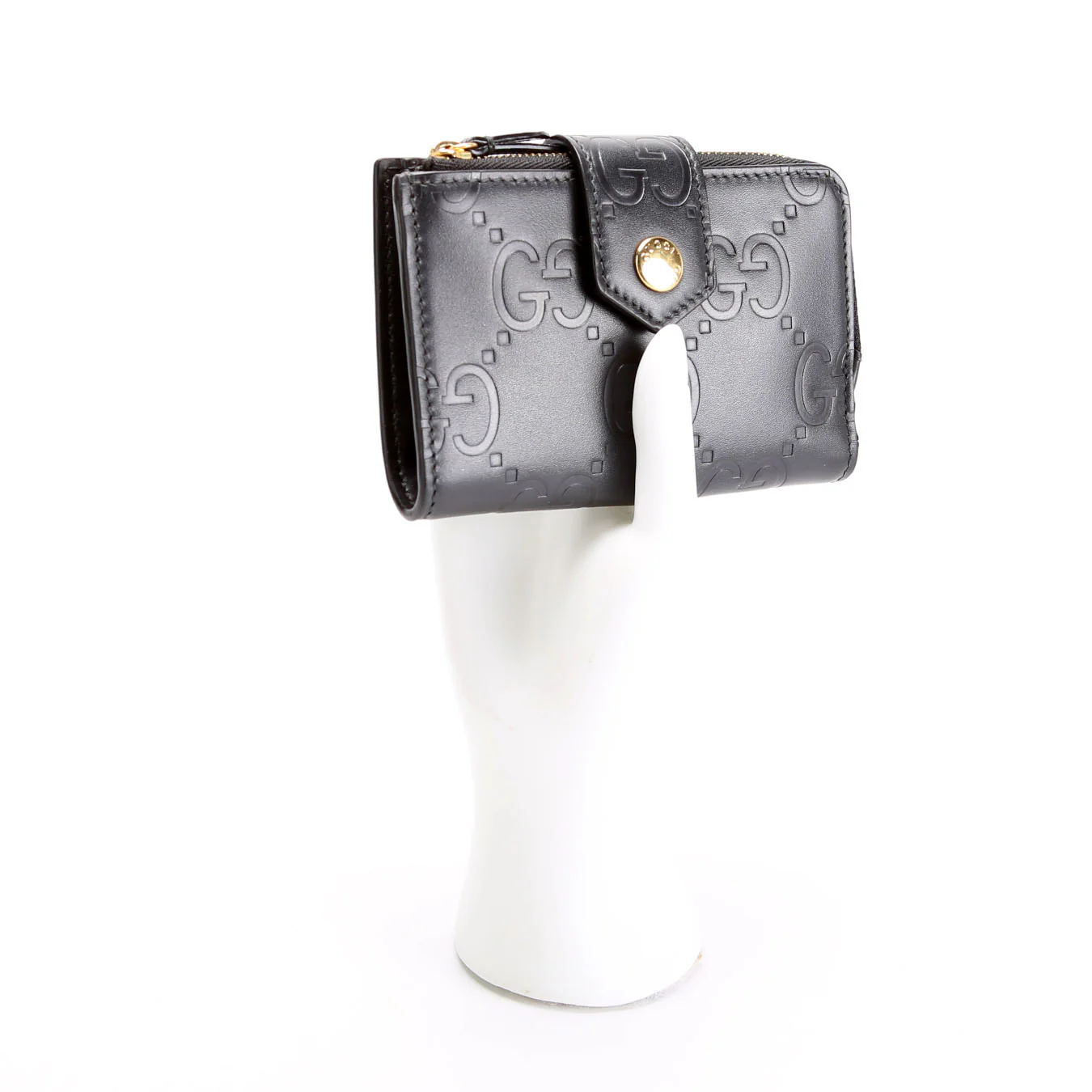 790131 Jumbo GG Leather Medium Bifold Wallet Black - Image 11