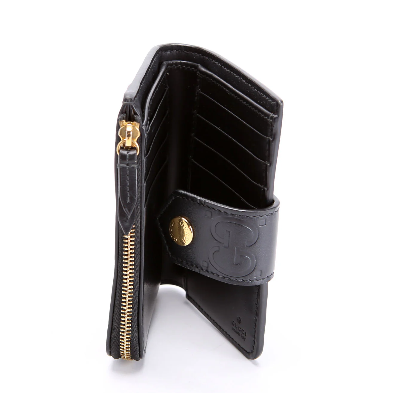 790131 Jumbo GG Leather Medium Bifold Wallet Black - Image 8
