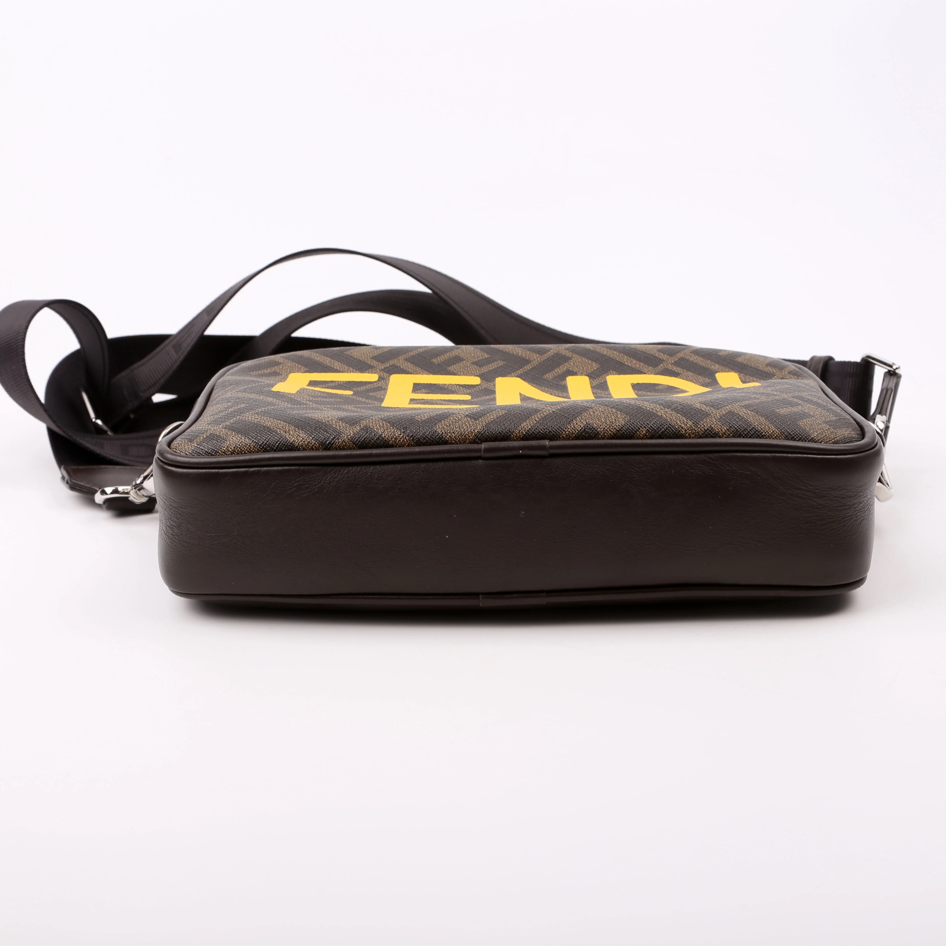 7M0286 Zucca Roma Logo/Leather Camera Case Brown - Image 4