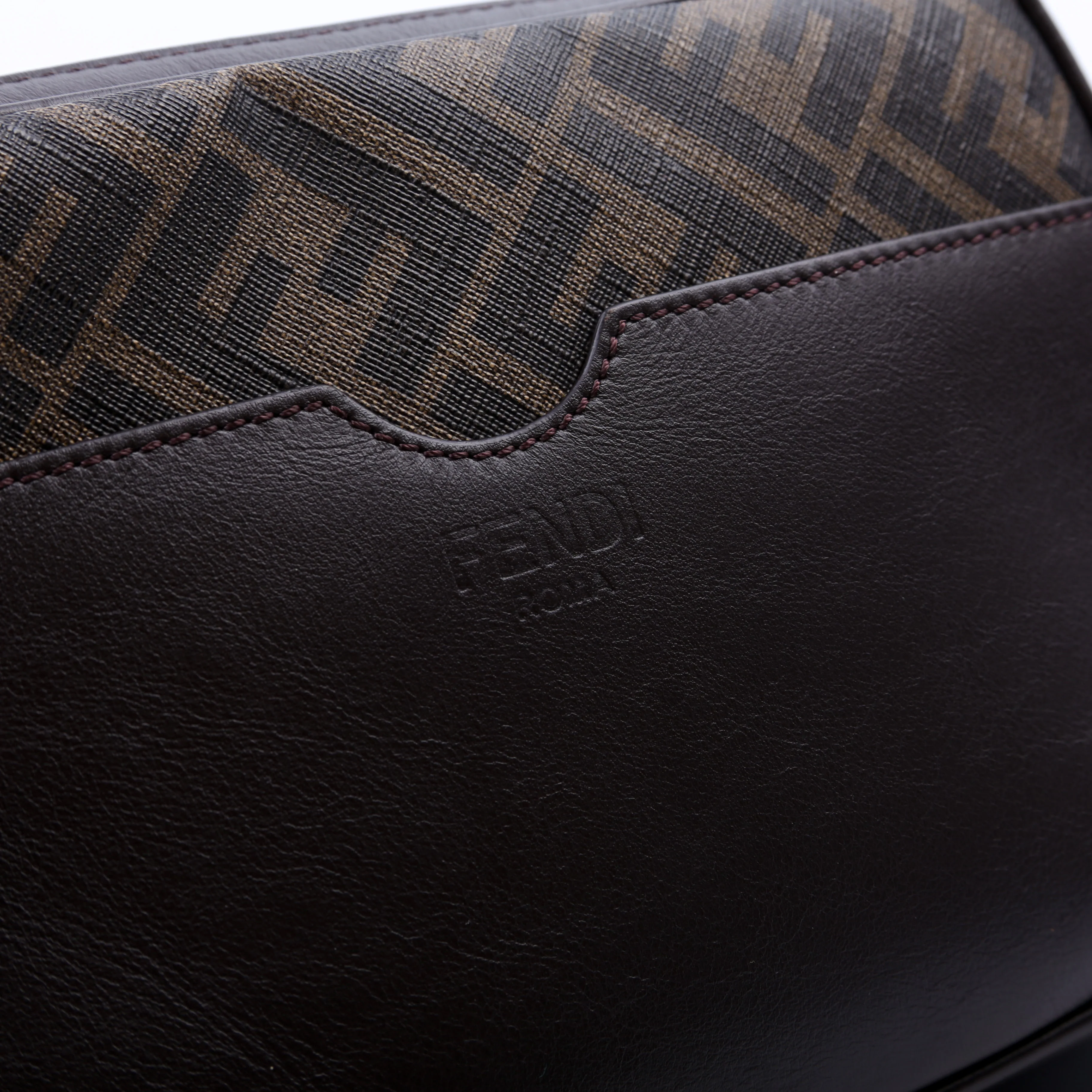 7M0286 Zucca Roma Logo/Leather Camera Case Brown - Image 9