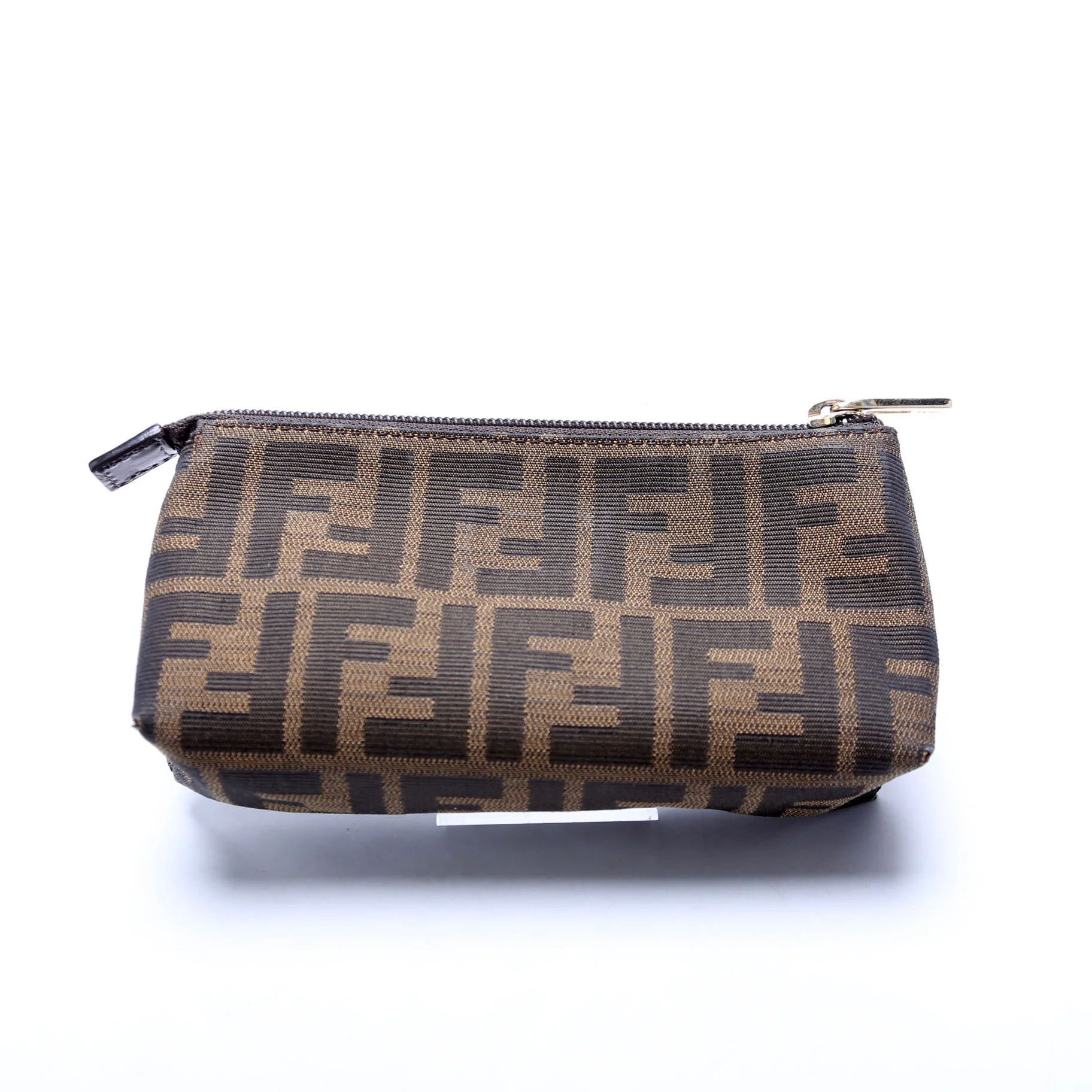 7N0037 Zucca Fabric Mini Cosmetic Pouch Brown - Image 3