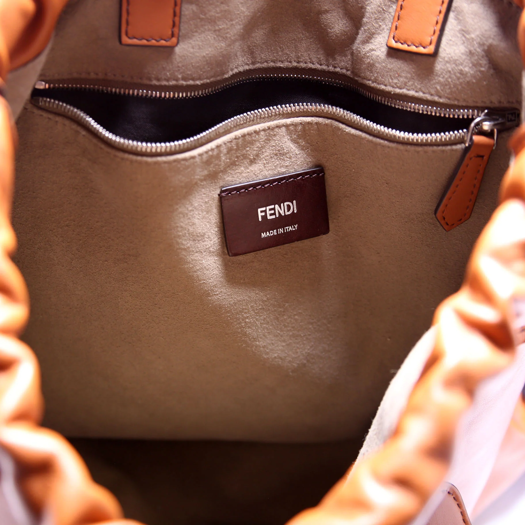 7VZ057 Roma Drawstring Backpack Brown - Image 11