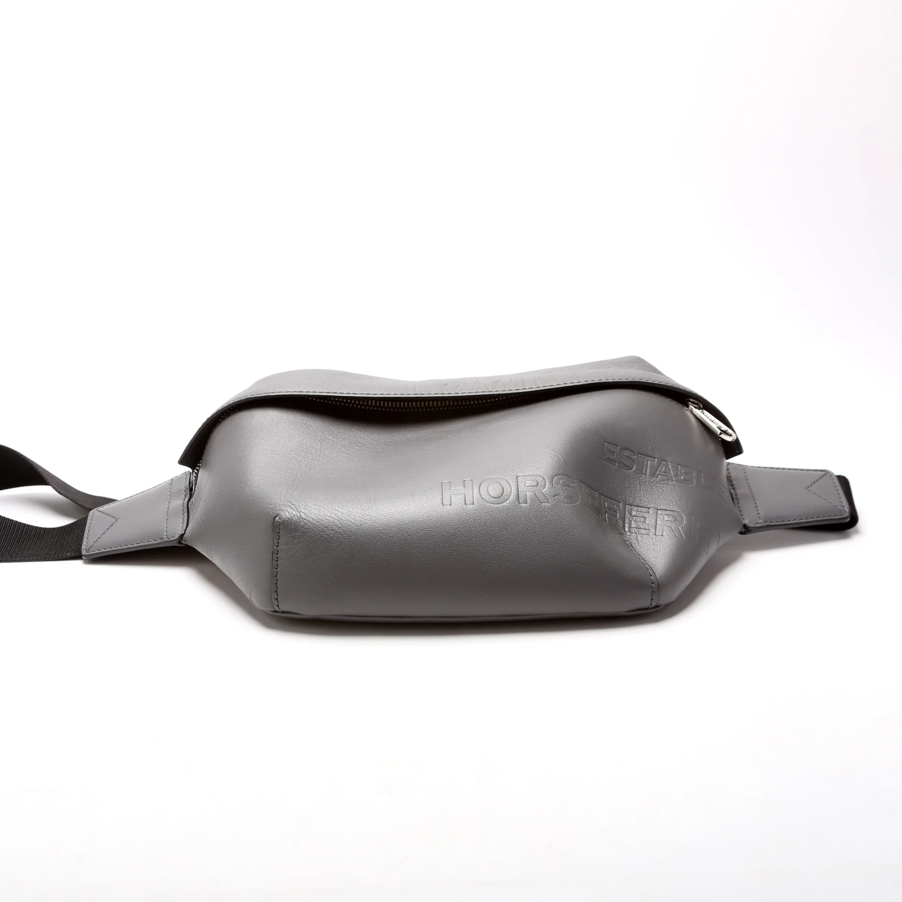 8058255 Sonny Leather Bum Bag Grey - Image 4