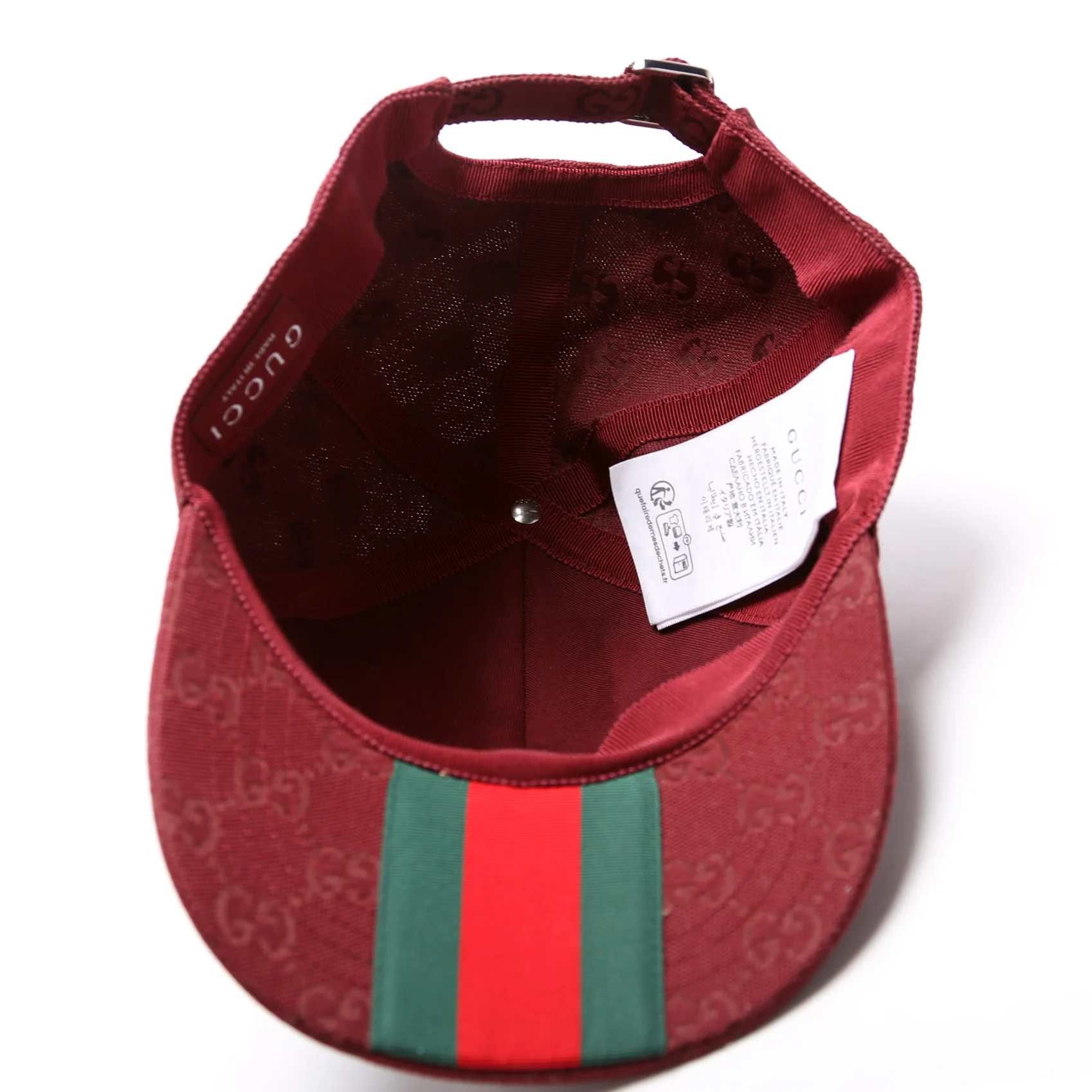 807834 GG Canvas Baseball Cap Size Medium Burgundy - Image 5