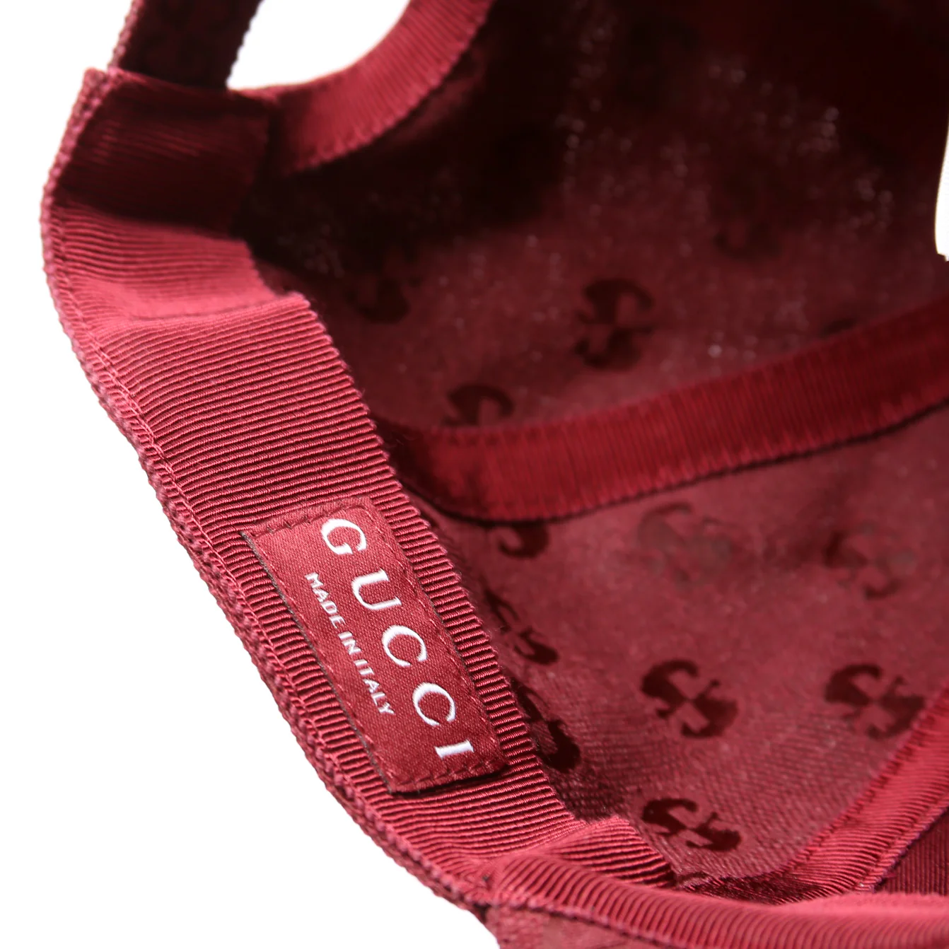 807834 GG Canvas Baseball Cap Size Medium Burgundy - Image 6